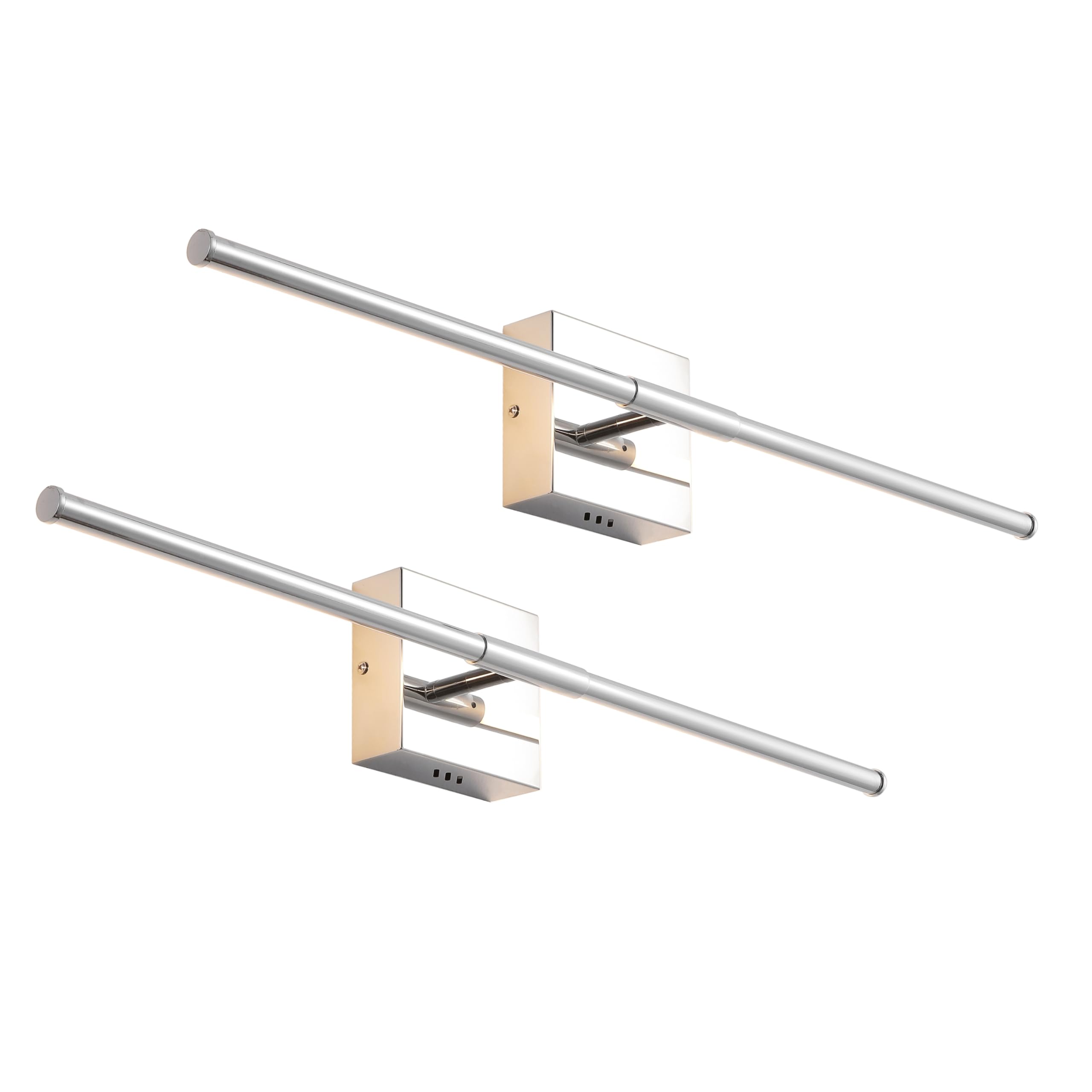 Jonathan Y Jyl7022A-Set2 Makena 28'' Modern Minimalist Dimmable Integrated Led Metal Wall Sconce, Chrome (Set Of 2) For Bedroom,