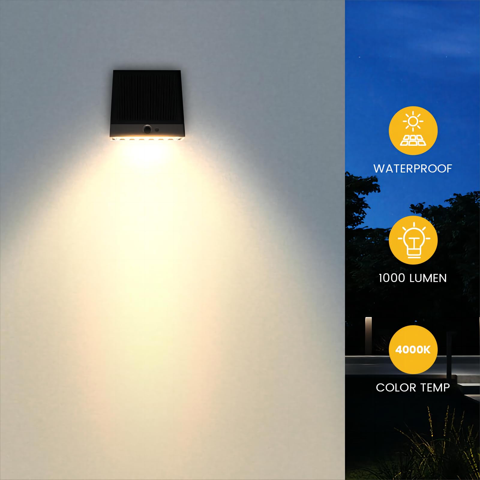 SOTTLOT Solar Flood Lights 1000LM IP65 Waterproof Motion Sensor 4 Modes Dark Grey Model SWL-25