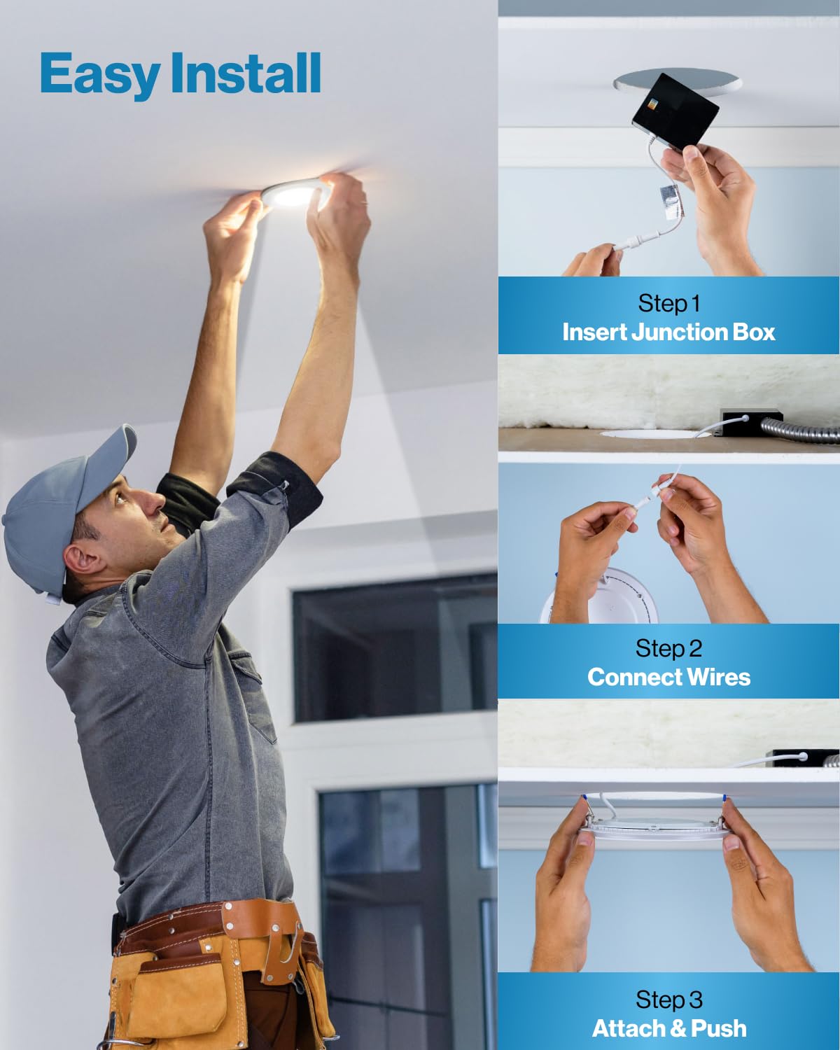 Sunco Lighting 48 Pack 4 Inch Slim Led Recessed Ceiling Lights, Selectable Cct 2700K/3000K/3500K/4000K/5000K, Dimmable, 10W=60W, Smooth Trim, Canless With Junction Box - Energy Star Etl T24