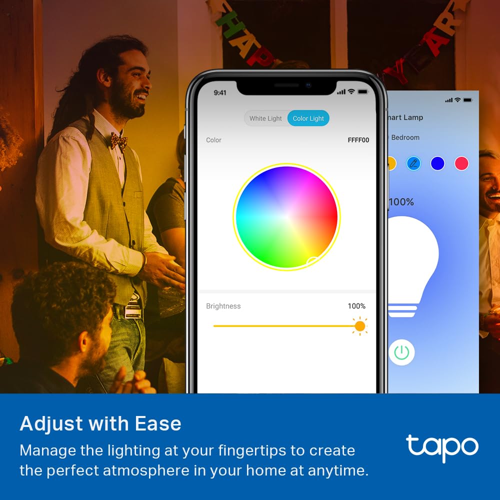 Tapo Smart Light Bulbs, RGBW Dimmable A19, 60W Equivalent, 800LM, 1 Pack, Multicolor, Model L531E