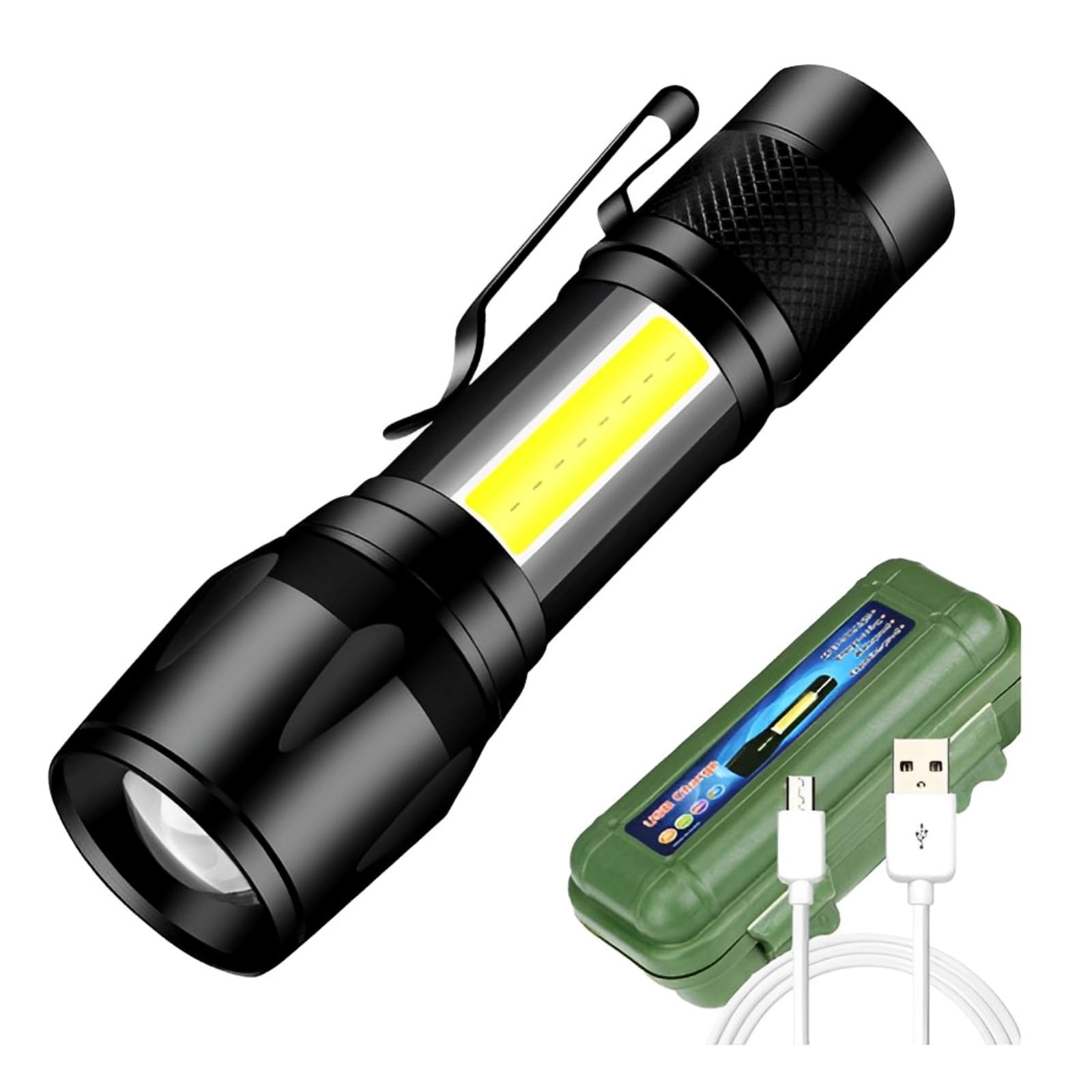 Dxlam LED Mini Flashlight USB Rechargeable Handheld Pocket Flashlights Small High Lumens Pen Light for Camping, Outdoor