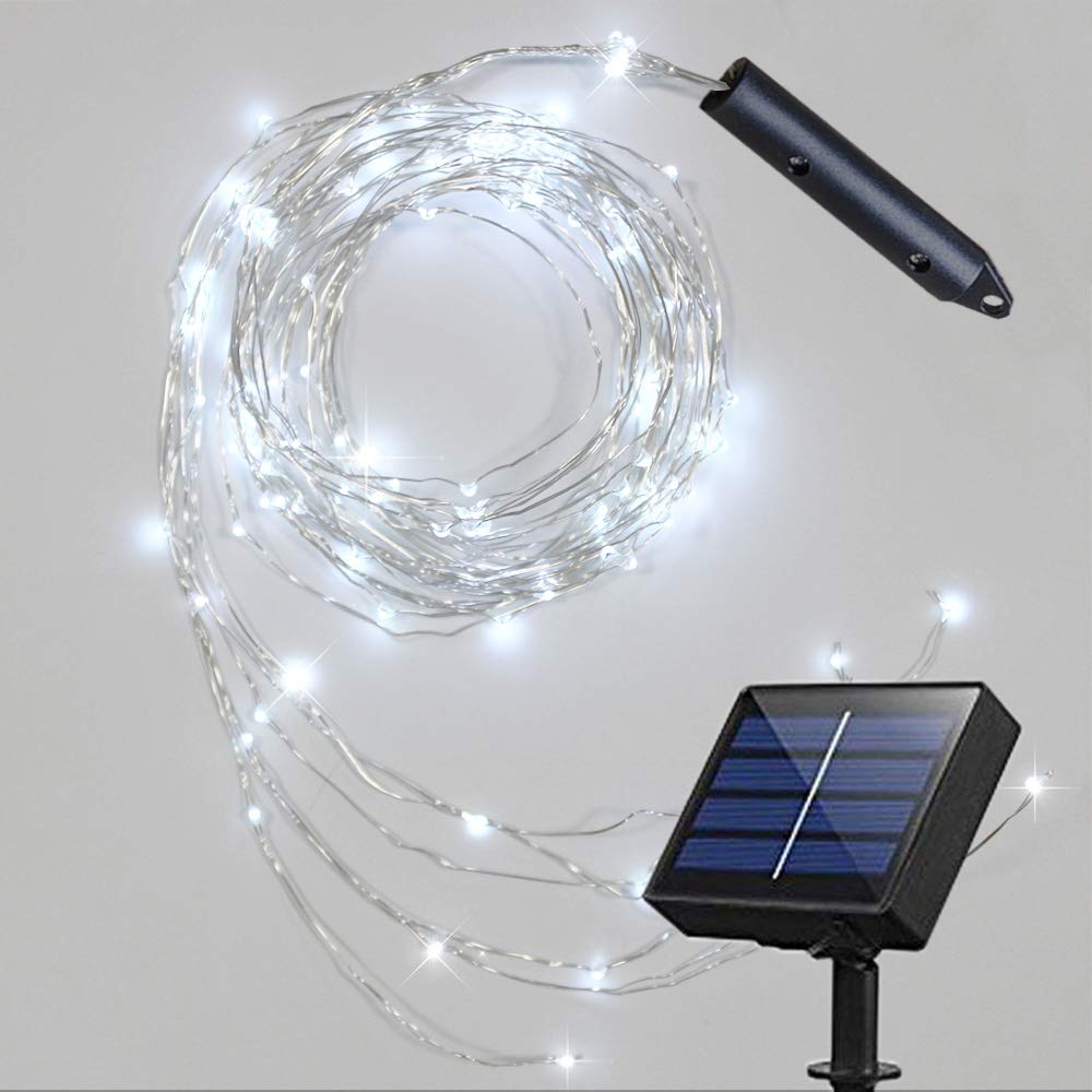 soltuus Solar Fairy String Lights Outside Cool White, Multi Strand 180 LEDs Watering Can Light for Outdoor, Waterproof Solar Pow