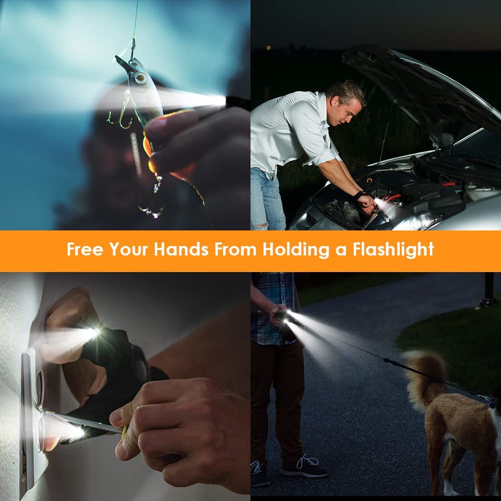 HANPURE Rechargeable LED Flashlight Gloves - Black, 1 Pair, Waterproof, Model YU-GLV-S, Ideal for Repairing, Fishing, and Camping