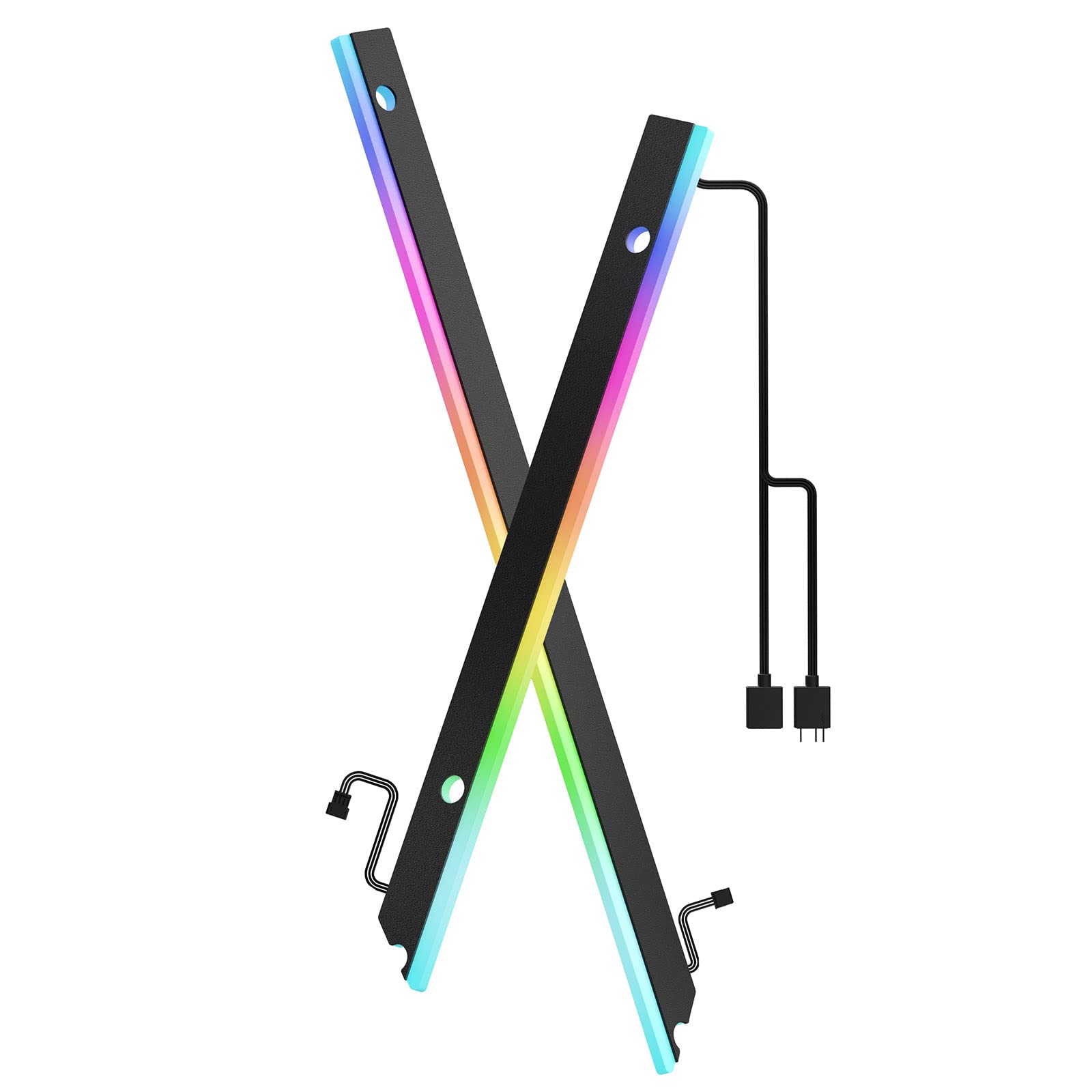 Asiahorse Argb Light Strip For Motherboard, 28 Independent Addressable Rgb, 5V 3-Pin Motherboard Aura Sync, Lightsaber-X Led Pc Parts Kit Compatible With Atx