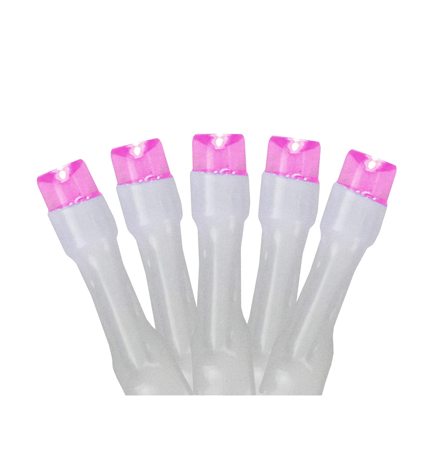 LED Wide Angle Christmas Lights - Pink - 9.5 White Wire - 20ct