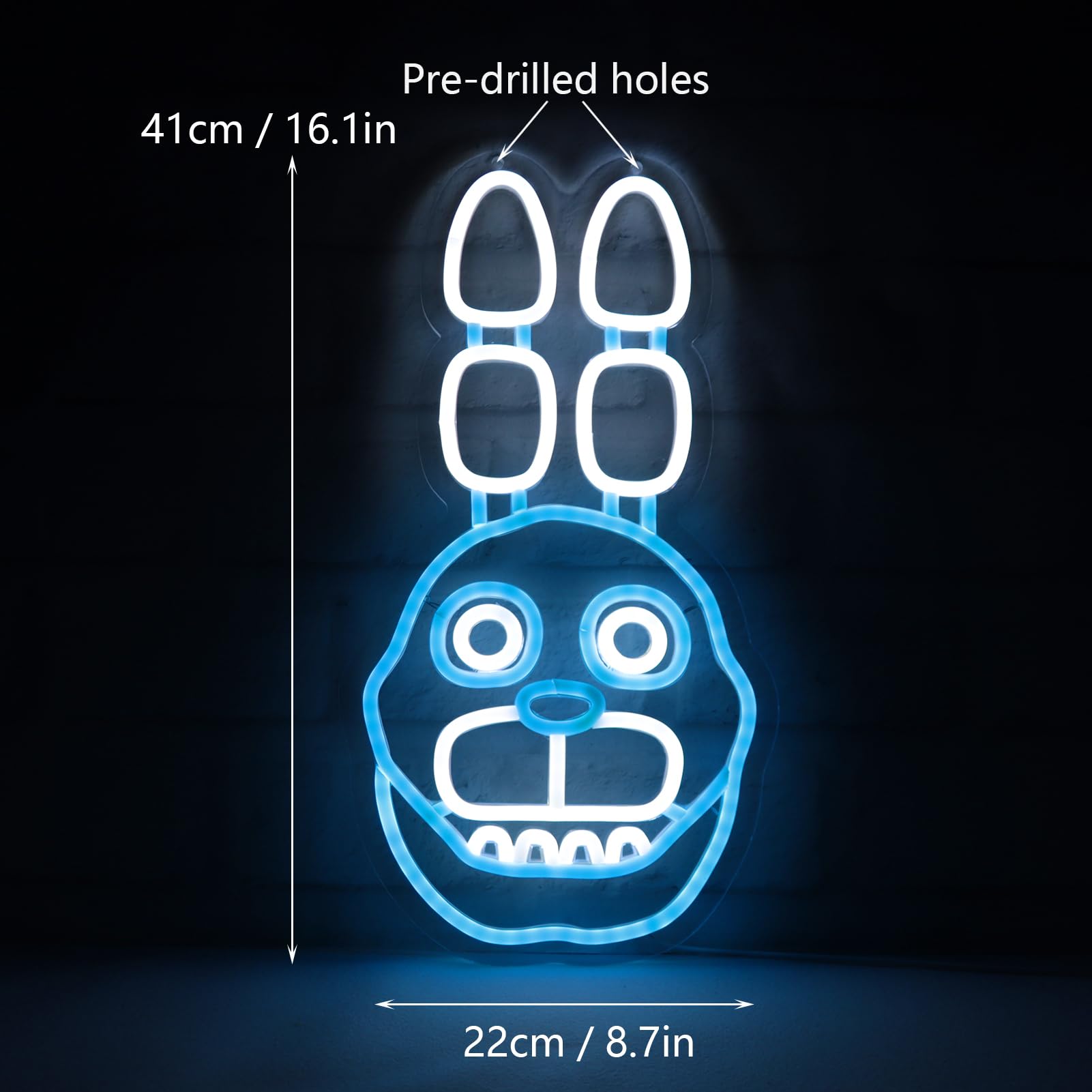 AHlove Five Nights at Freddy's Bonnie LED Neon Sign - 16.1"x8.7" Wall Decor for Kids' Room, Birthday & Christmas Gifts, Neon Lights