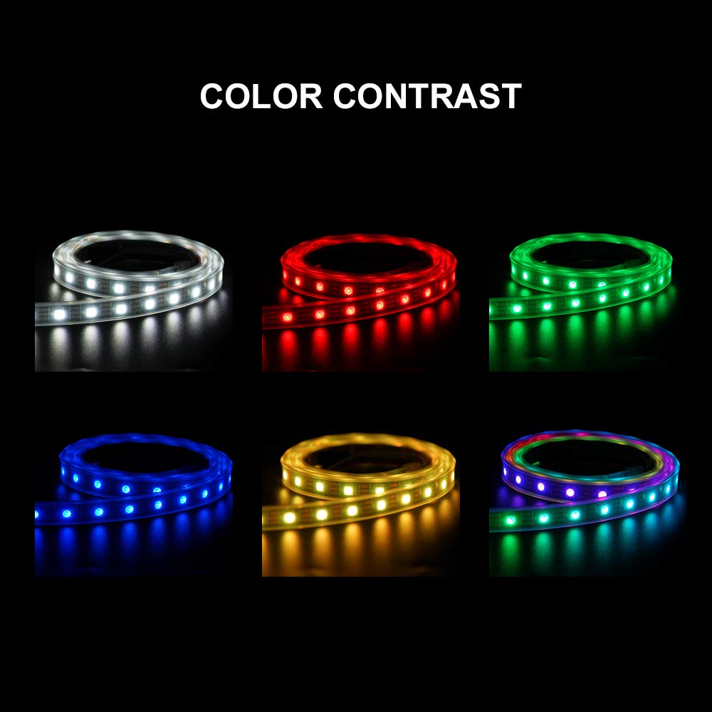 BTF-LIGHTING WS2812B RGB LED Pixel Strip 3.2FT 60 LEDs Black PCB Flexible IP30 Non-Waterproof