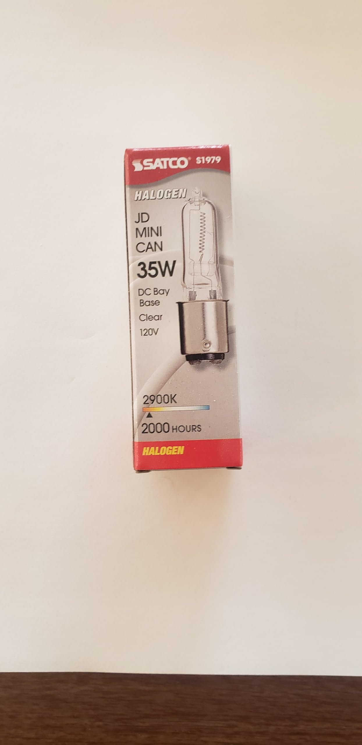 Satco S1979 120V 35-Watt T4 Dc Bayonet Base Light Bulb, Clear, 1.8 X 1.8 X 2.1 Inches