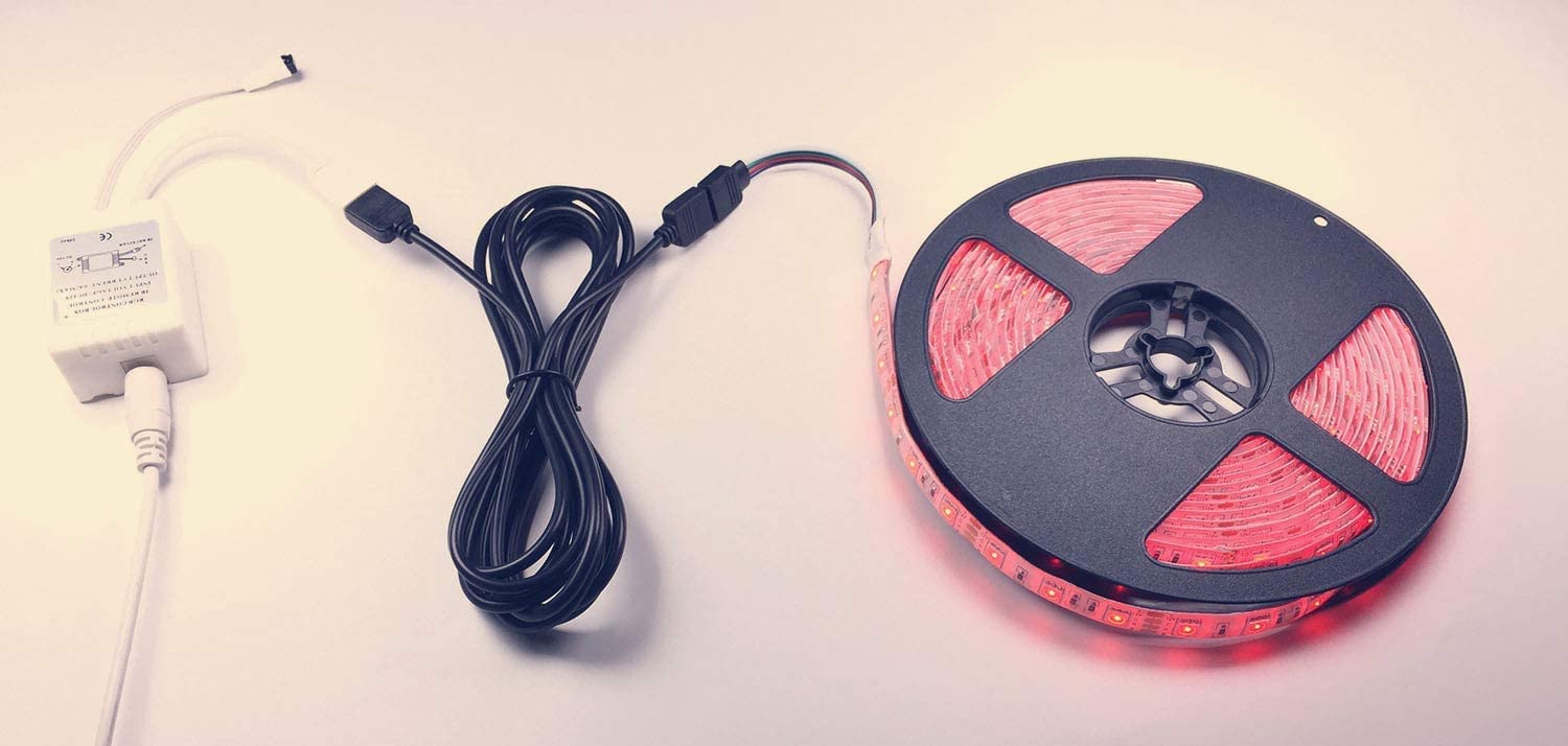 LitaElek 2pcs 2m RGB LED Strip Extension Cable 4 Pin Black Quick Connector for SMD 5050 3528 2835 Lights