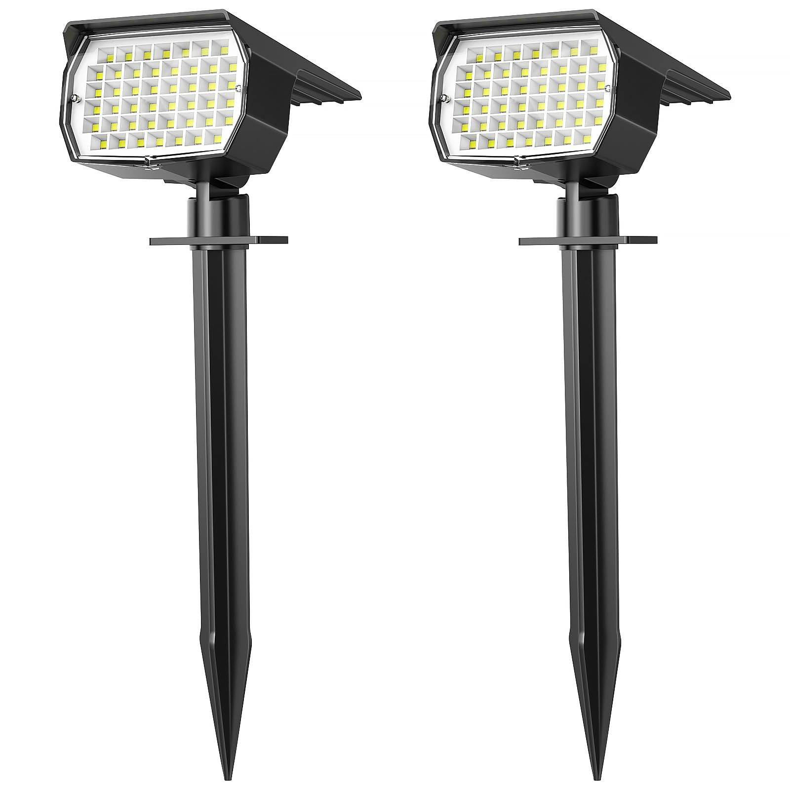 WENATY Solar Spot Lights Outdoor Waterproof IP65, 2 Pack Landscape Spotlights with 46 LEDs, 3 Modes Auto On/Off Solar Powered Fl