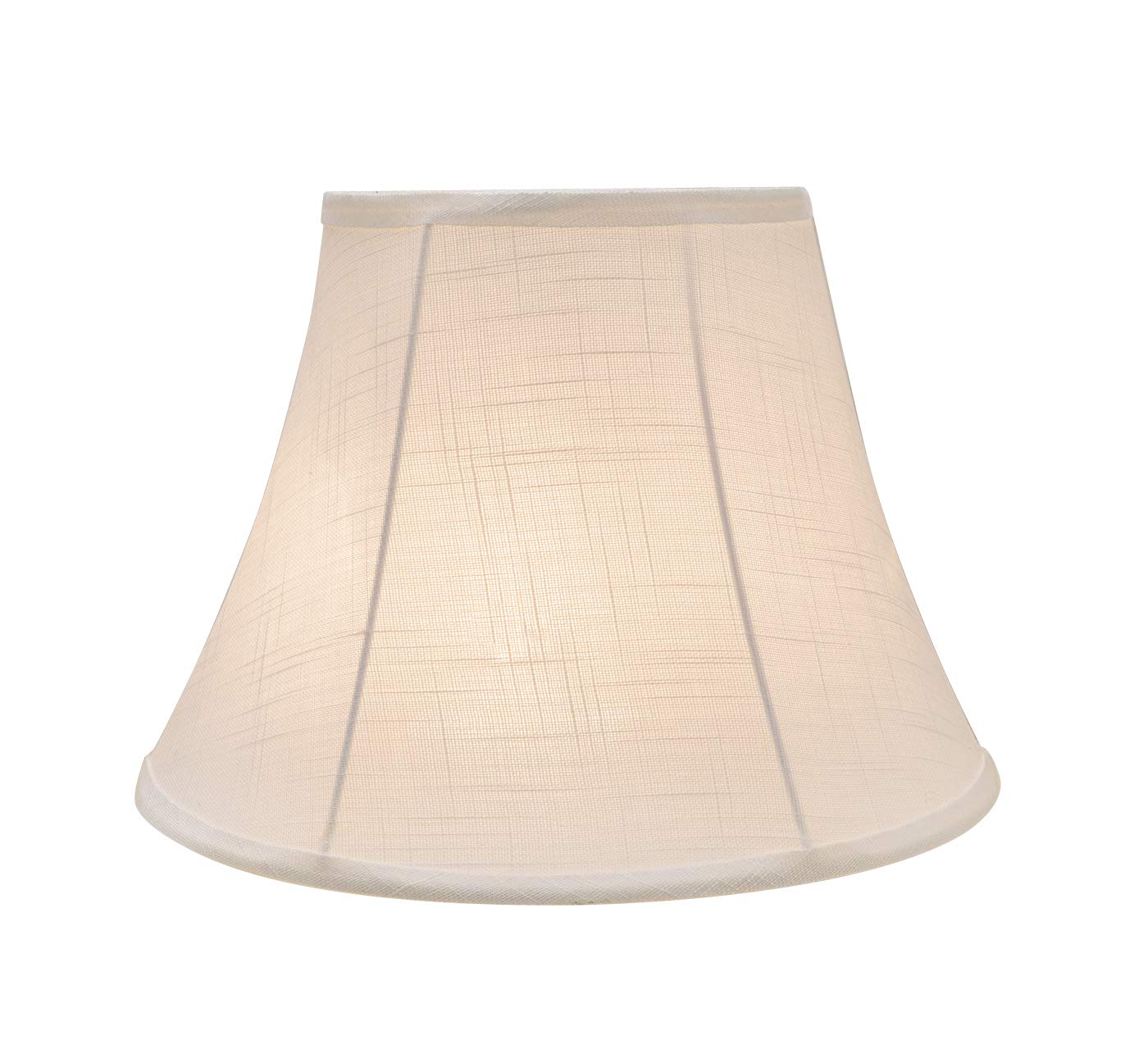 Aspen Creative 38002A Traditional Handsewn Bell Shaped Collapsible Spider Construction Lamp Shade In Off-White, 13&quot; Wide (7&quot; X 13&quot; X 9-1/2&quot;)