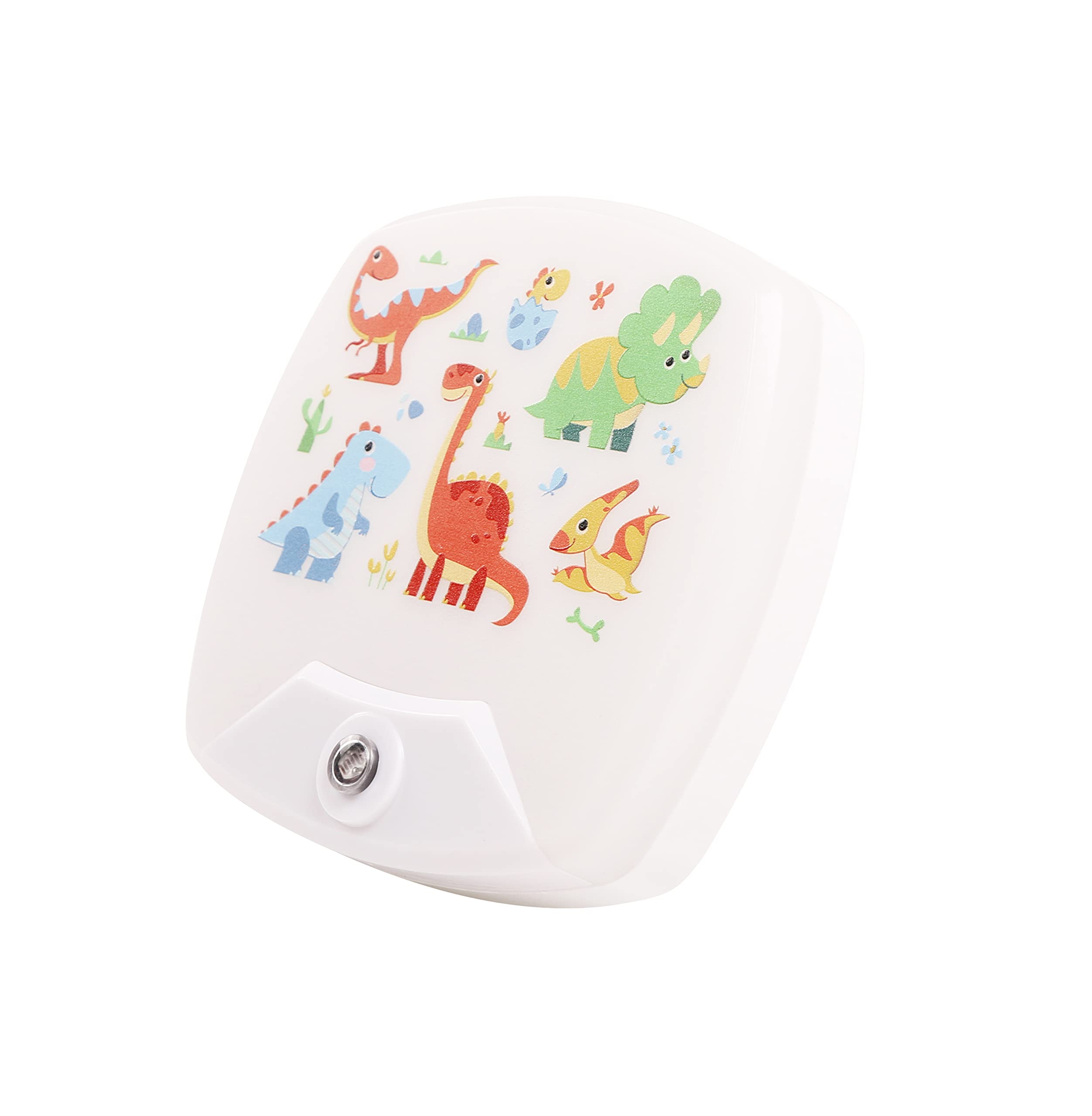 2 Pack - Cartoon Dinosaur LED Plug-in Night Light for Kids - Wall Lamp Take Good Care Children Sleep Light Sensor Auto Controlle