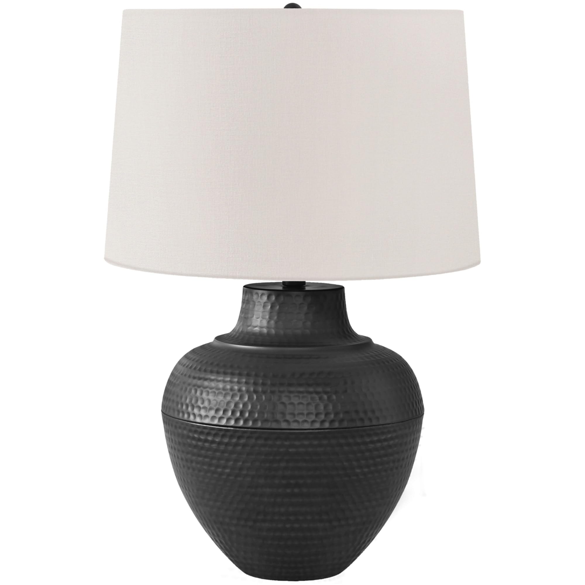 Monarch Specialties 9615 Lightingtable Lamp, Black Metal, Ivory/Cream Shade, Transitional Lighting-26 H Table, 17&quot; L X 17&quot; W X 25.75&quot; H