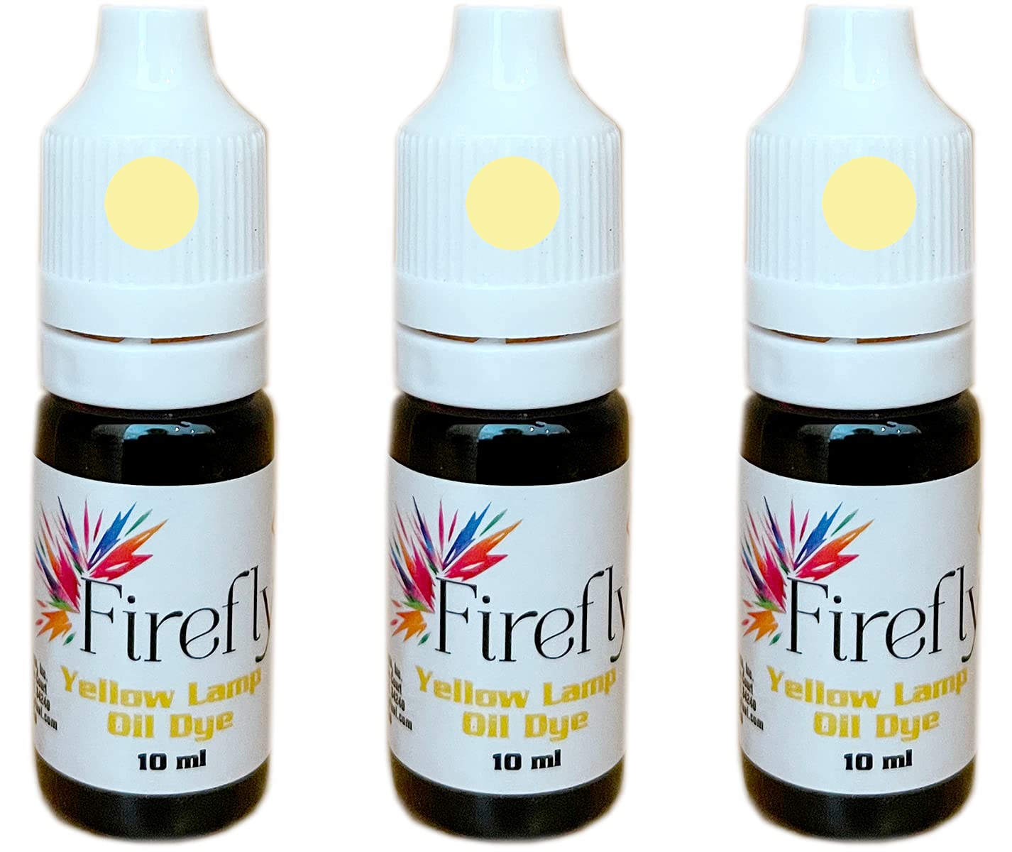 Firefly Yellow Colored Lamp Oil and Candle Dye 3-Pack - Use in Firefly Liquid - Smokeless, Odorless