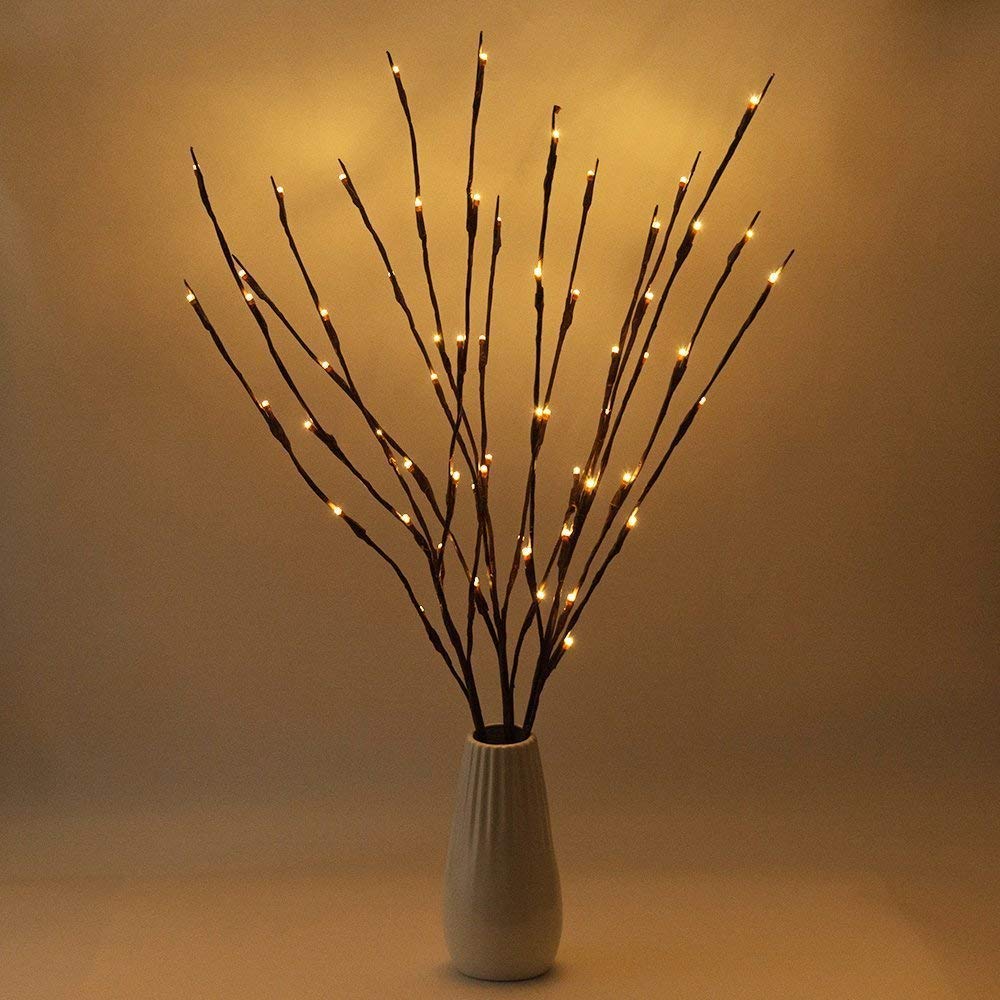 Led Branch Lights Battery Powered,Warm White Lighted Twig Branches Decorative Lights Willow Twig Lighted Branch For Home Holiday Party Decoration