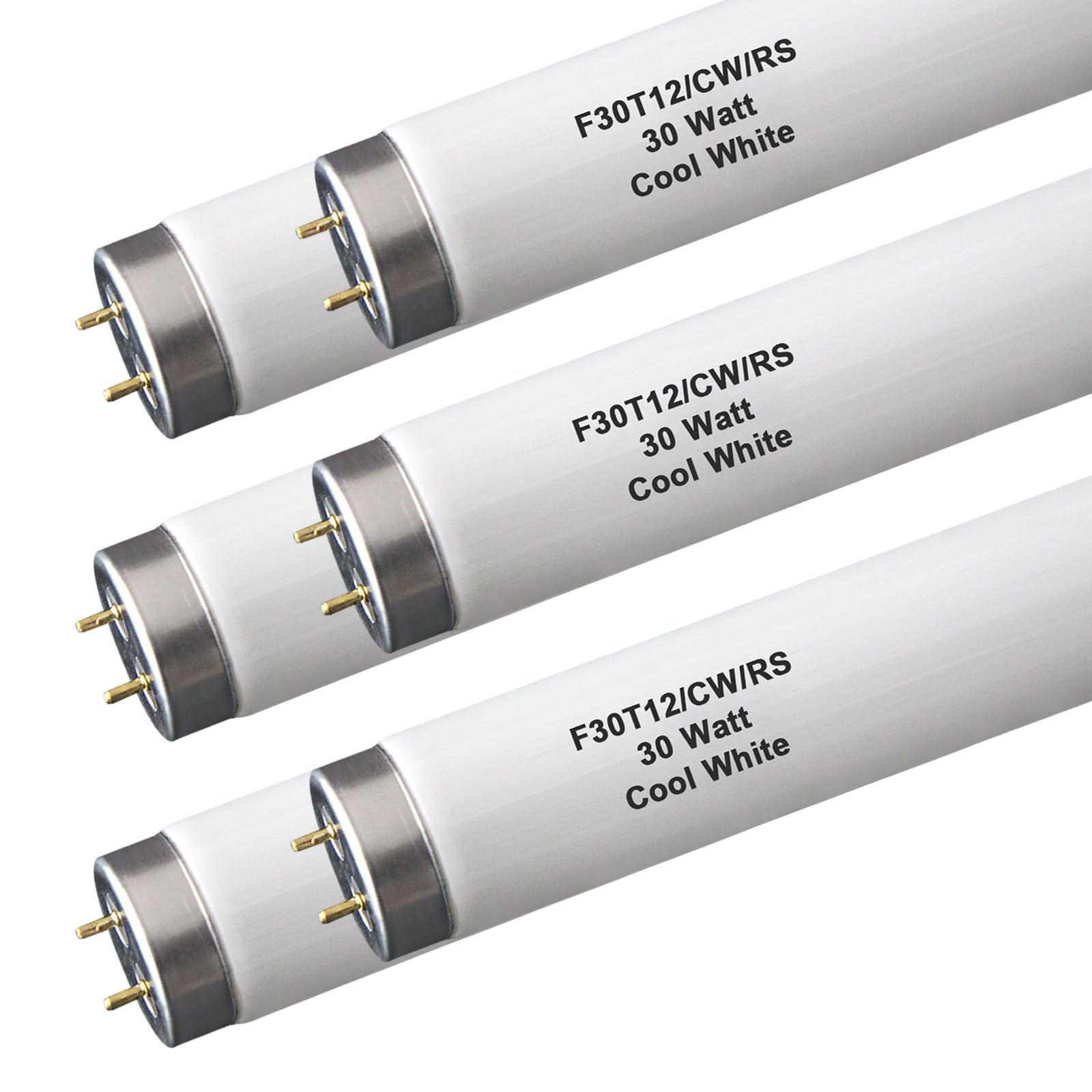 Dameiol 30W 36in T12 Cool White Fluorescent Tube,F30T12/CW/RS Straight T12 Fluorescent Tube Light Bulb, 36 inch Tube, 4100K Cool