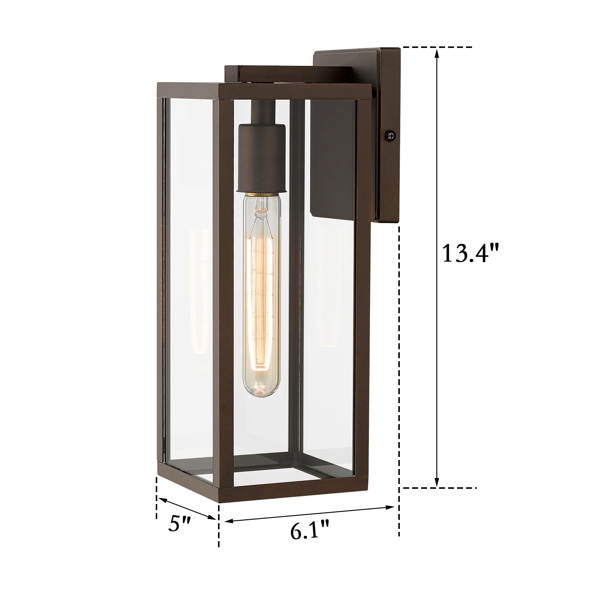 Bestshared Outdoor Wall Lantern, Metal Sconce Light Fixture, Oil-Rubbed Bronze, 2 Pack, Model CLK200