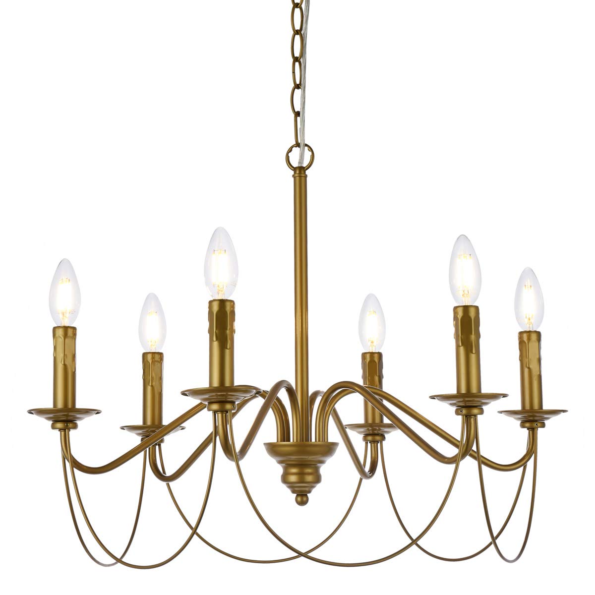 Elegant Lighting Living District Westley 6 Lights Pendant in Brass