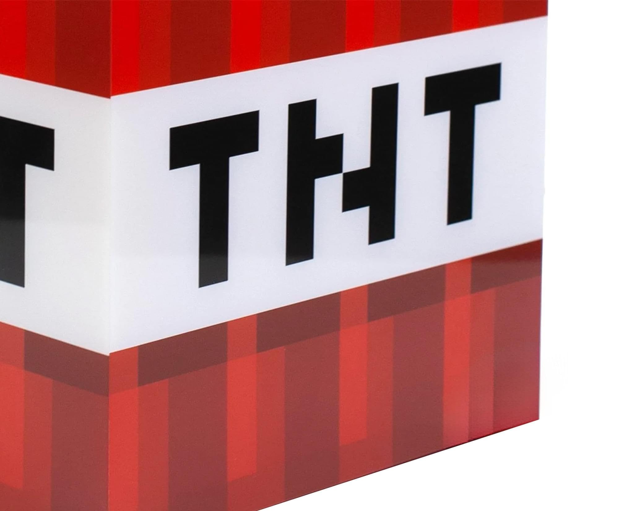 Minecraft TNT Block Night Light - 6 Inch USB LED Cube, Red - Fun Mood Lamp for Kids & Adults, Model 16216