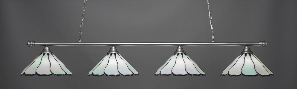 Toltec Lighting Oxford 4 Light Island in Brushed Nickel (374-BN-912)