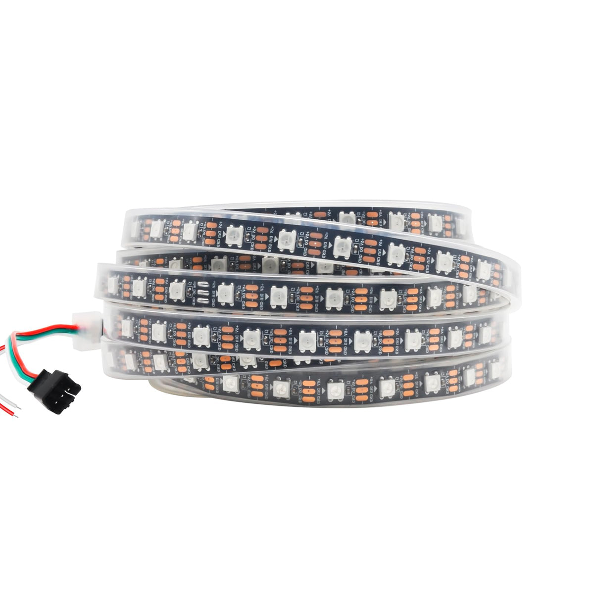 16.4FT WS2812B 5V LED Strip Lights 300 Individual Addressable RGB IC 5050SMD LEDs - Flexible Black PCB IP67 - 60LEDs/m MagicRGB 