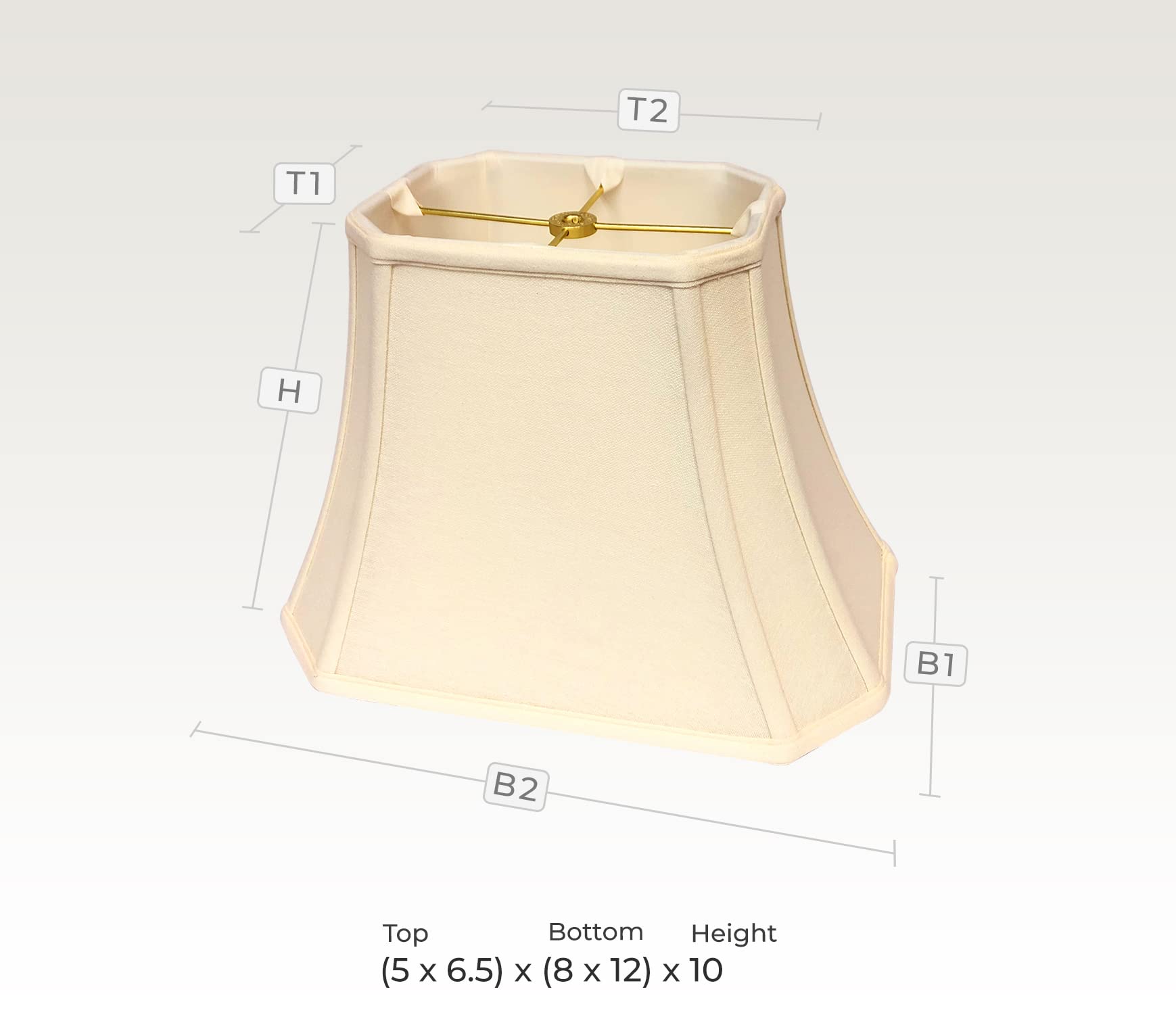 Royal Designs, Inc. Rectangle Lamp Shade, 6.5 x 12 x 10, Linen Eggshell, Model BSO-710-12LNEG-2, 2-Pack