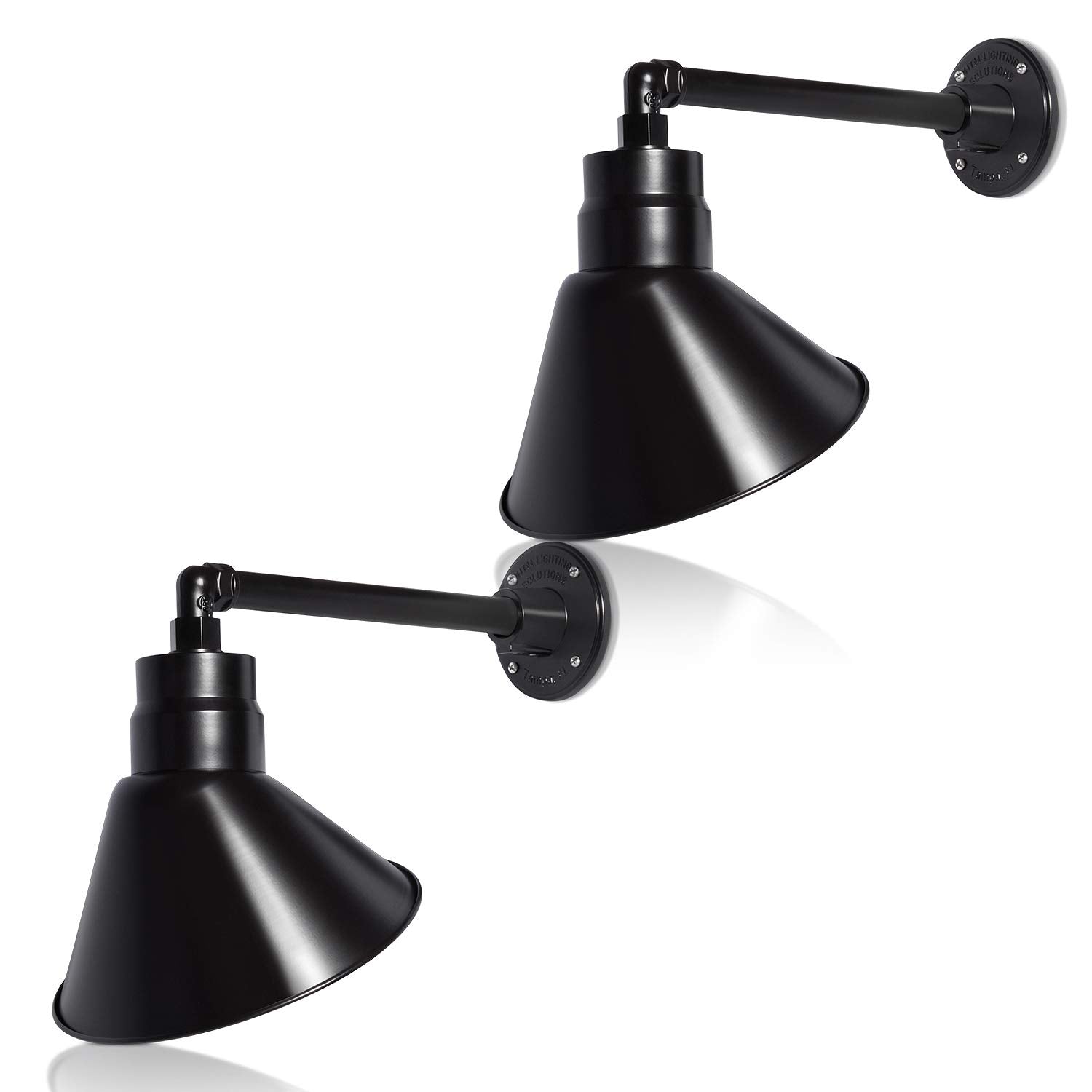 HTM LIGHTING SOLUTIONS Gooseneck Sign Light Fixture 10in. Satin Black 13in. Extension Arm UL Listed 2-Pack