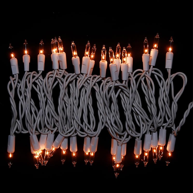 Multi-Sparking Clear Christmas String Lights - 35 Count Warm White Incandescent Mini Christmas Lights For Small Tree, Crafts, Bo