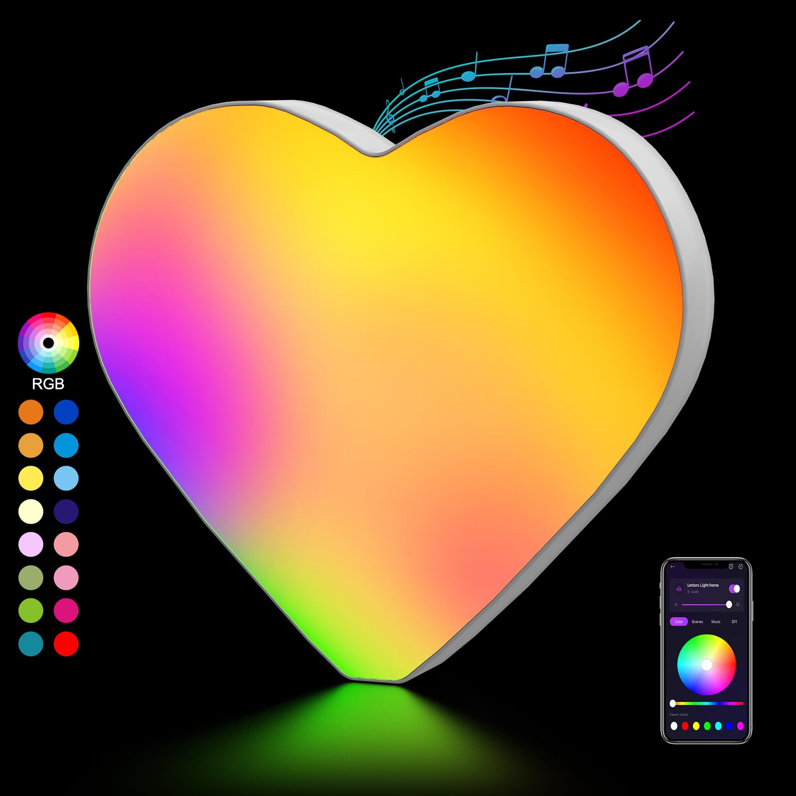 Kangtaixin LED Letter Lights, Color Changing, USB Powered, APP Control, Model G201, Love Decor for Parties and Birthdays