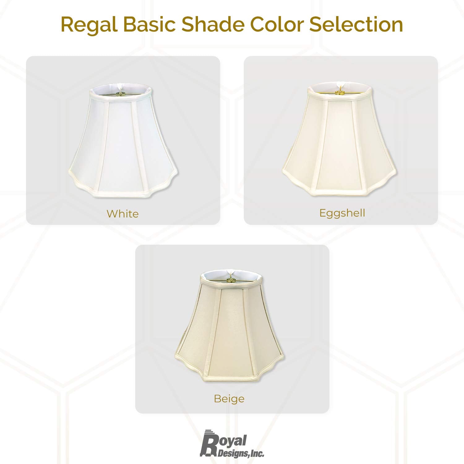 Royal Designs, Inc. Flare Bottom Lamp Shade, Scalloped, 6.5 x 12 x 9.25, Eggshell, Model BSO-701-12EG