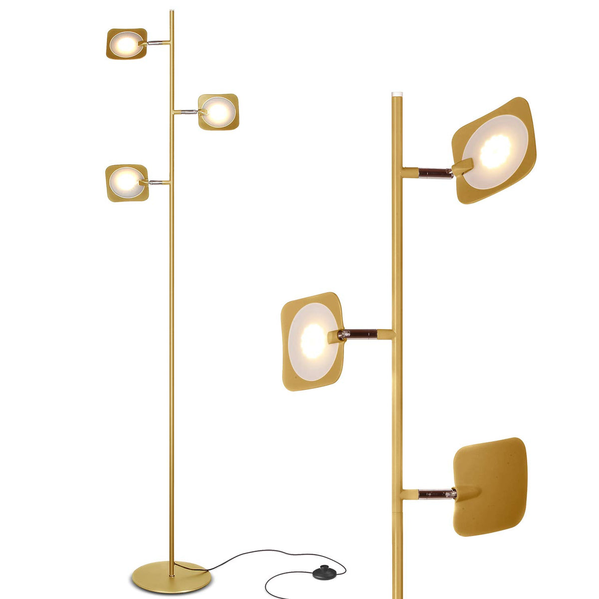 Brightech Tree Floor Lamp For Living Rooms & Offices, Dimmable Standing Lamp For Bedroom Reading, Led Spotlight Floor Lamp, Tall