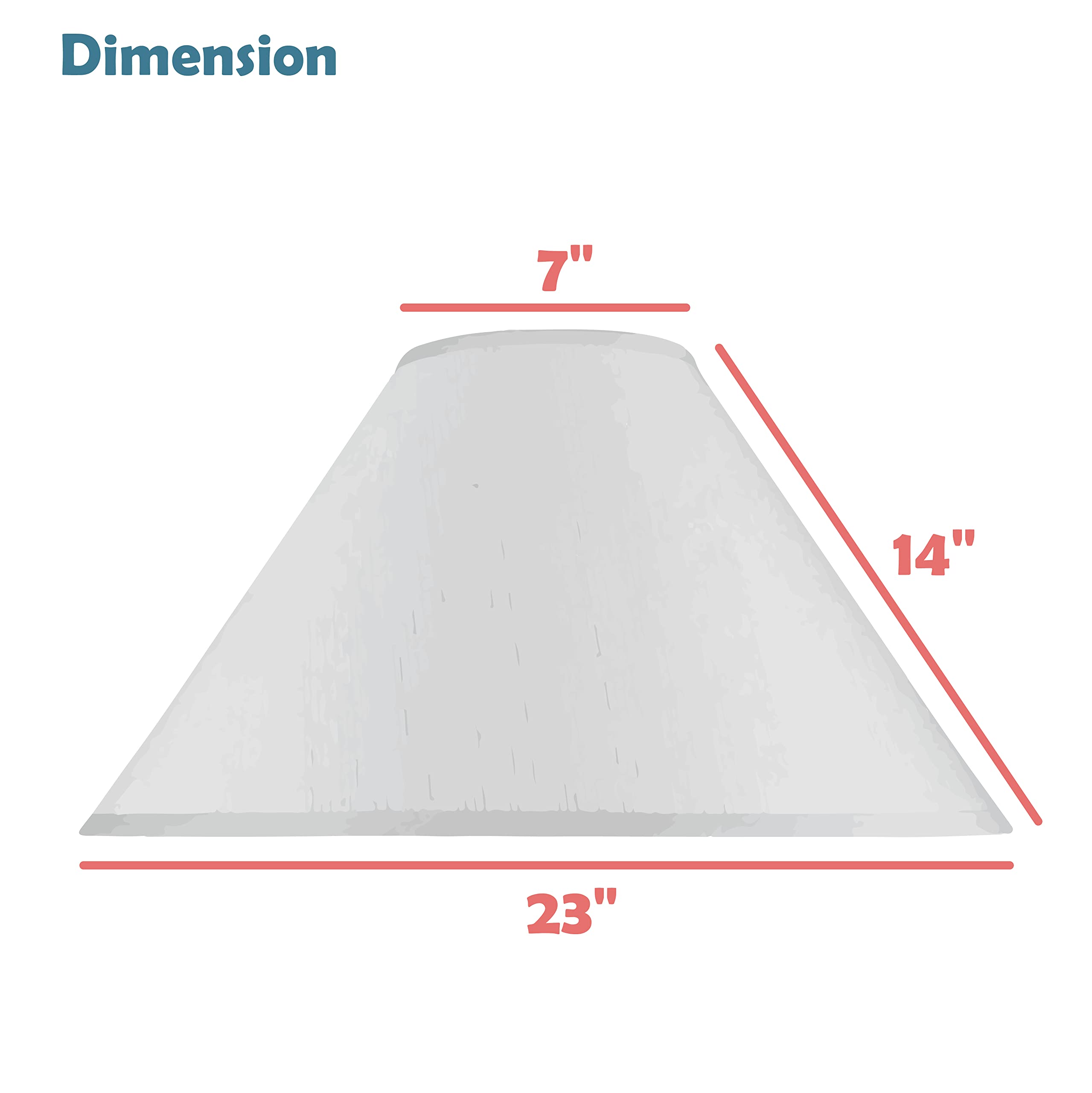 Aspen Creative 32592A, Transitional Hardback Empire Shaped Spider Construction Lamp Shade In Grey, 23'' Wide (7'' X 23'' X 14'')