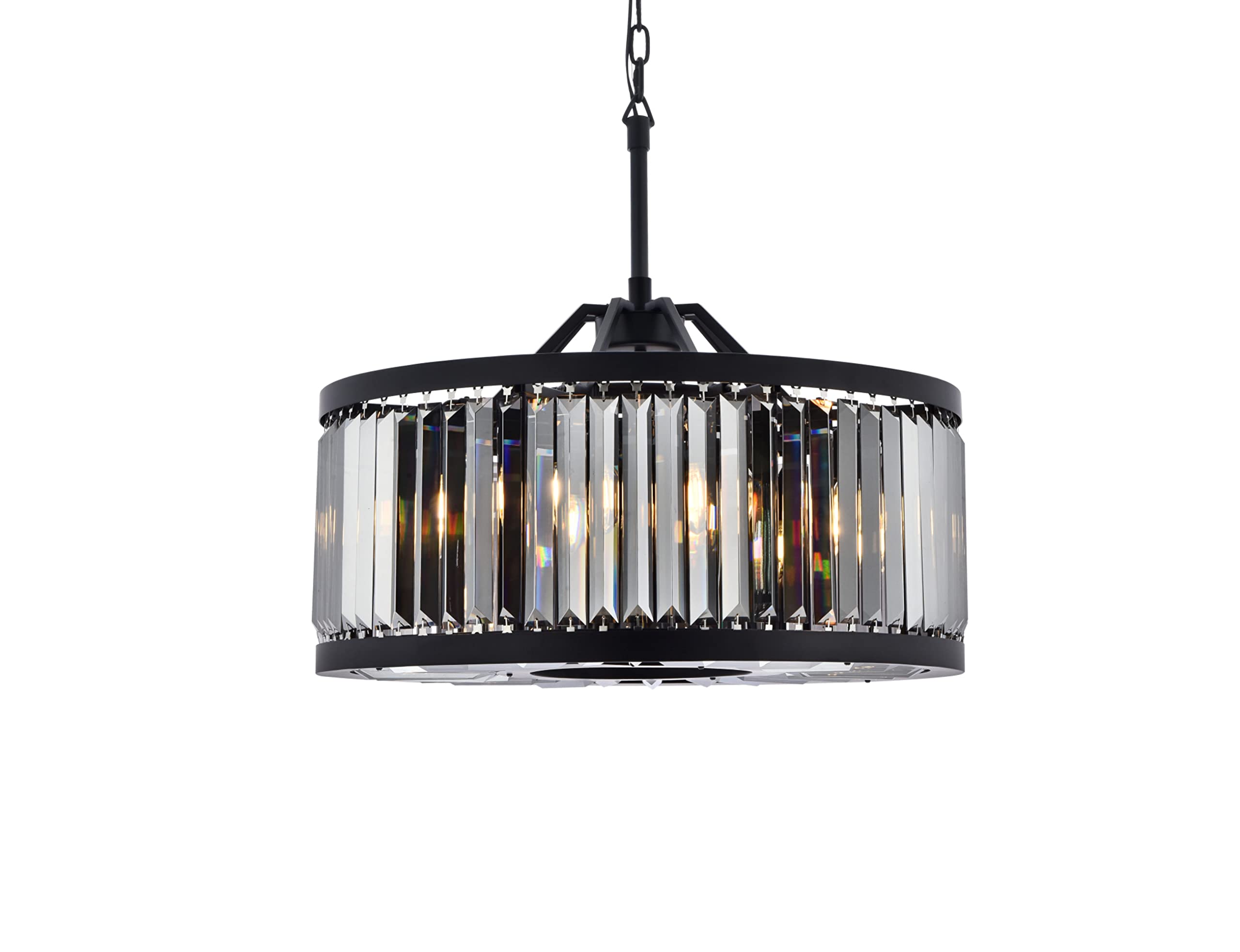 Elegant Lighting 1233D28Mb-Ss-Rc 155 X 28 In Chelsea 8 Light Matte Black Chandelier