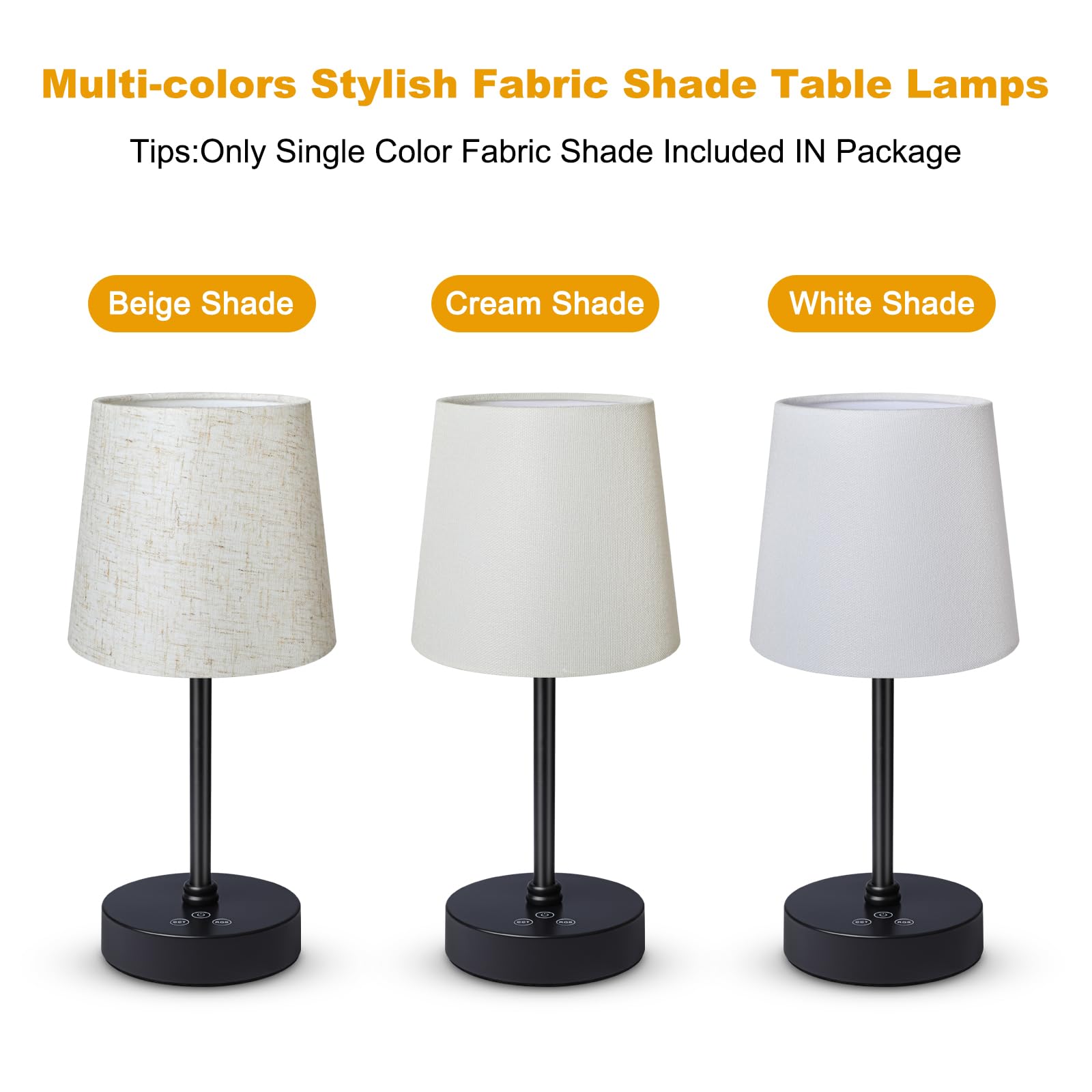 Wowag Cordless Table Lamp,5000Mah Rechargeable Battery Operated Desk Lamp,3Colors & 7 Rgb Stepless Dimmable, Portable Small Touc