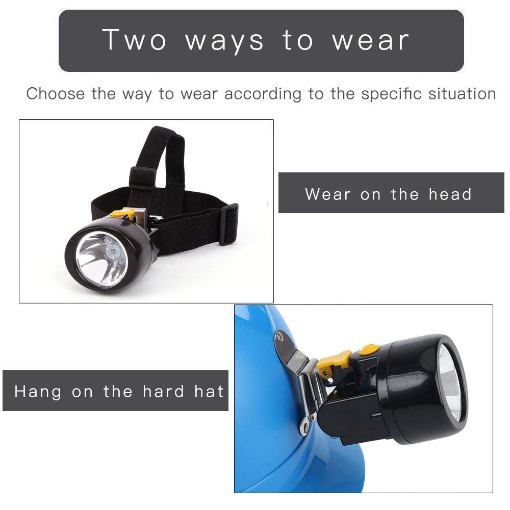 Yongkist Rechargeable LED Mining Headlight, Waterproof, Explosion Proof, Model YK-3.0Y, Yellow, Ideal for Hard Hat Use