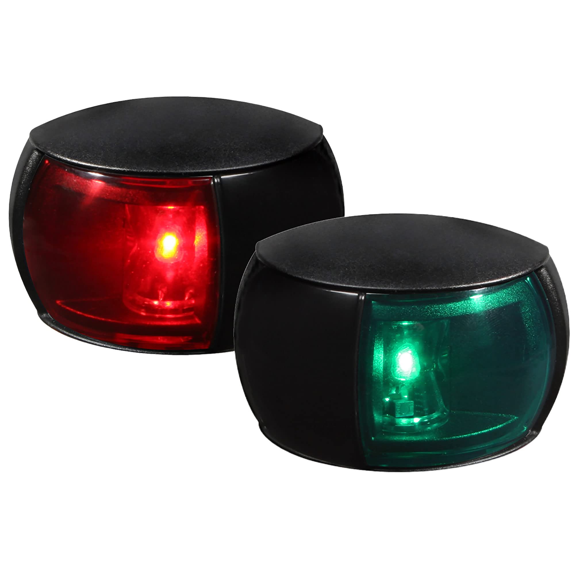 HELLA 980620801 '0620 Series' NaviLED Multivolt 8-28V DC 2 NM Deck Mount Port and Starboard Navigation Light Kit with Colored Outer Lens and Black Shroud