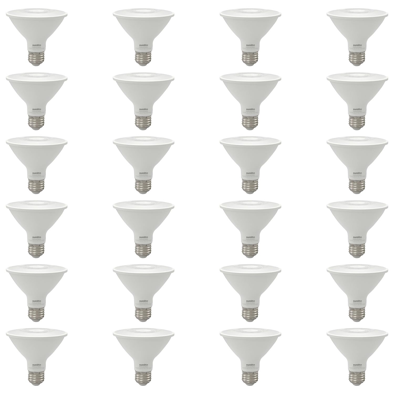 Sunlite Reflector Par30 Led Bulb  Spotlight  9W (75W=)  750 Lmns  Medium E26 Base  90 Cri  Dimmable  Decorative Track Lighting Use  Etl  Title-20 Compliant  Bulk  24 Pack  30K-Warm White