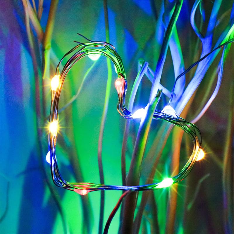 BXROIU Fairy Lights String Lights 50 LEDs 16.4Ft Silver Wire 8 Lighting Modes Remote Control Multicolor 4Pack