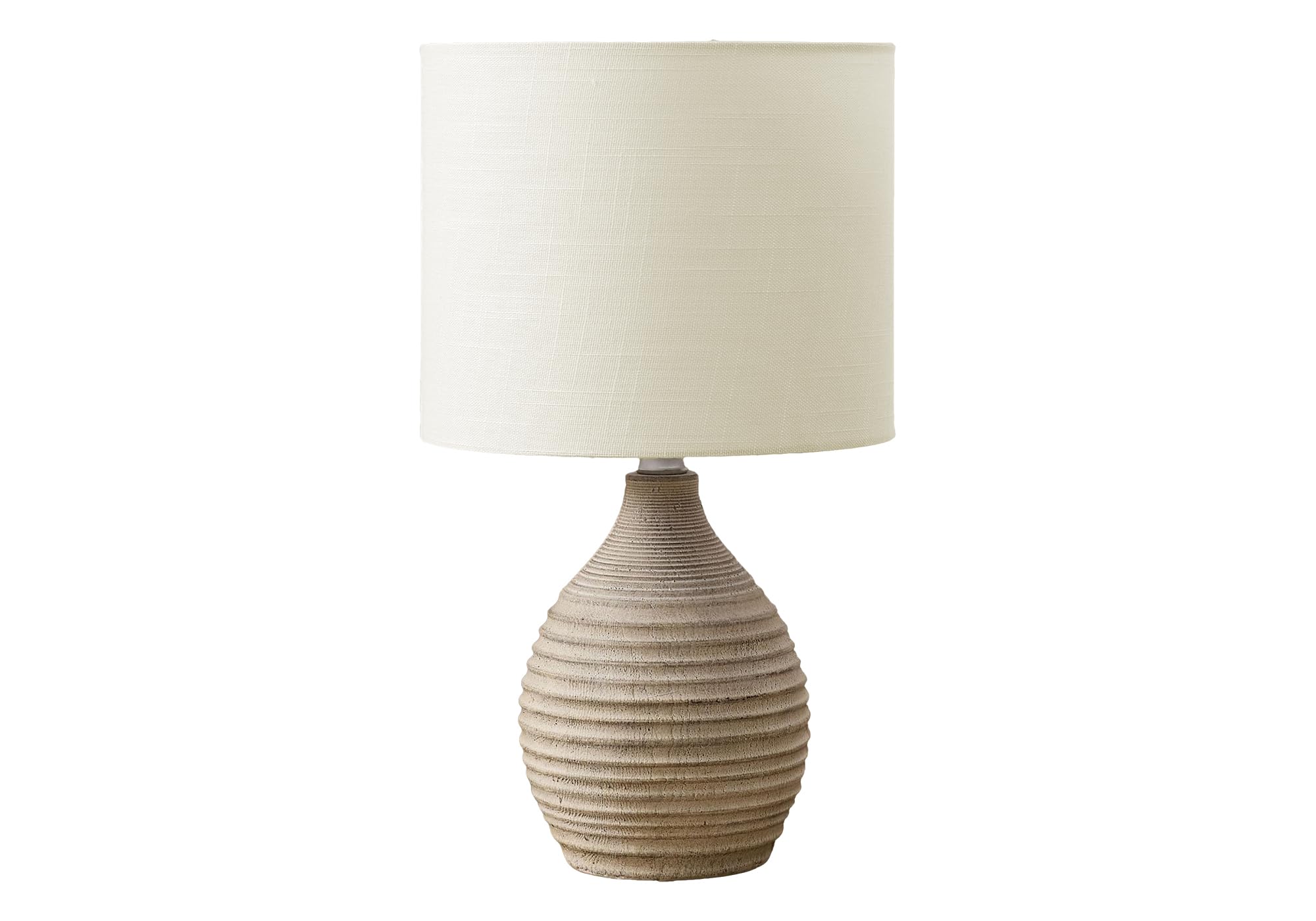 Monarch Specialties Table Lamp I 9846, 17inH, Brown Resin, Ivory Shade, Contemporary Design
