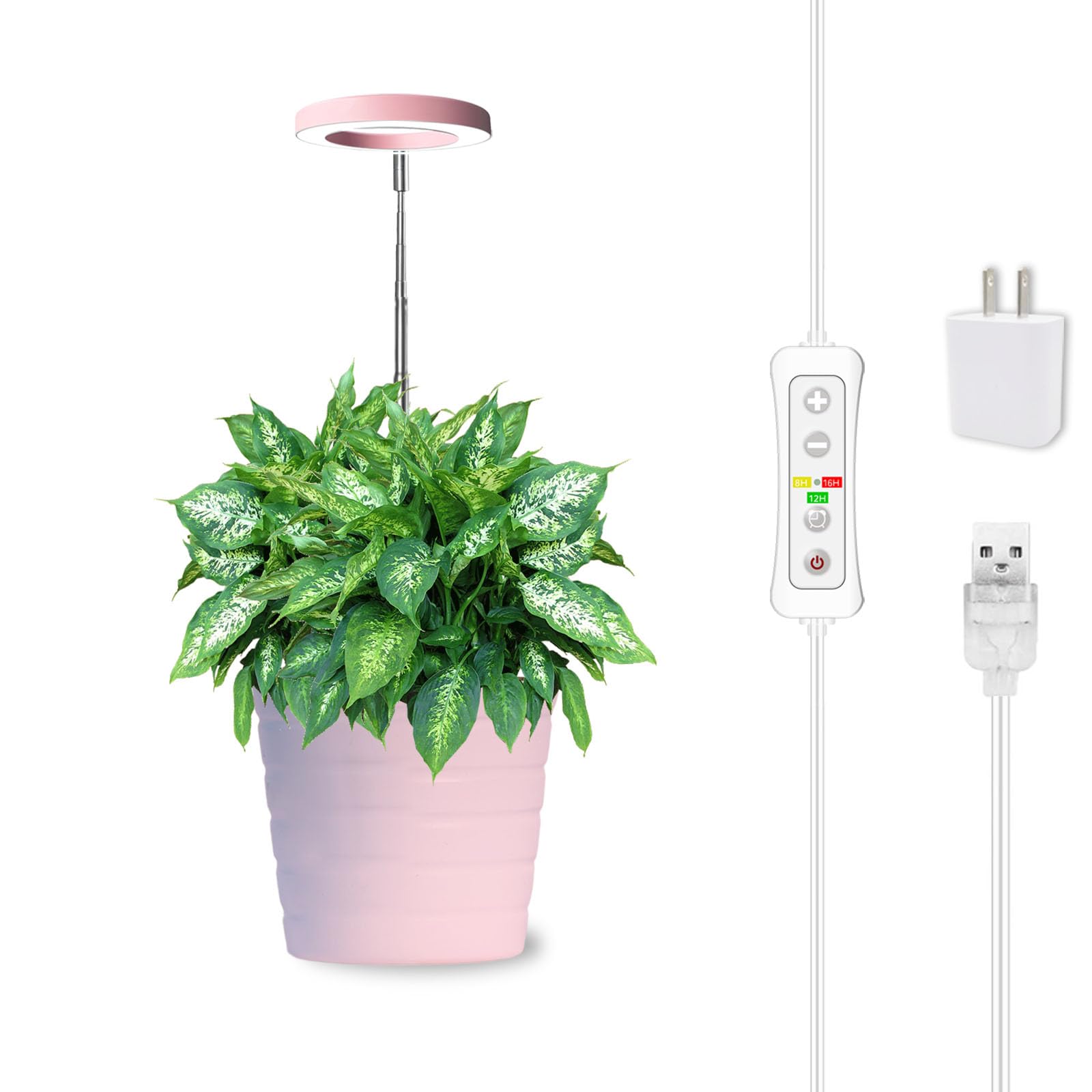 Plant Grow Light,Yadoker Led Growing Light Full Spectrum For Indoor Plants,Height Adjustable, Automatic Timer, 5V Low Safe Volta