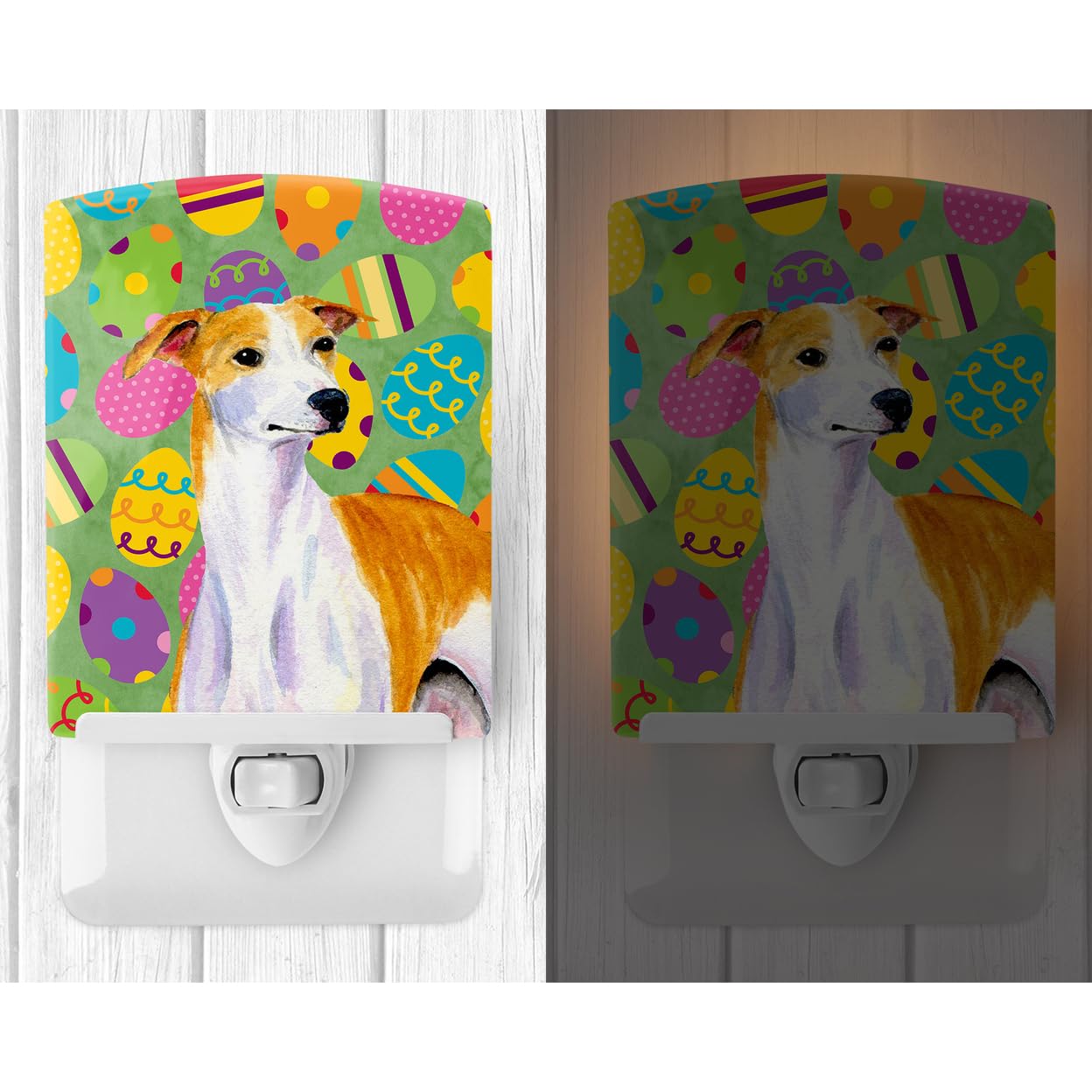 Carolines Treasures Night Light, Whippet Design, Ceramic, UL-Certified, 6x4x3 Inches, Multicolor, Model LH9418CNL