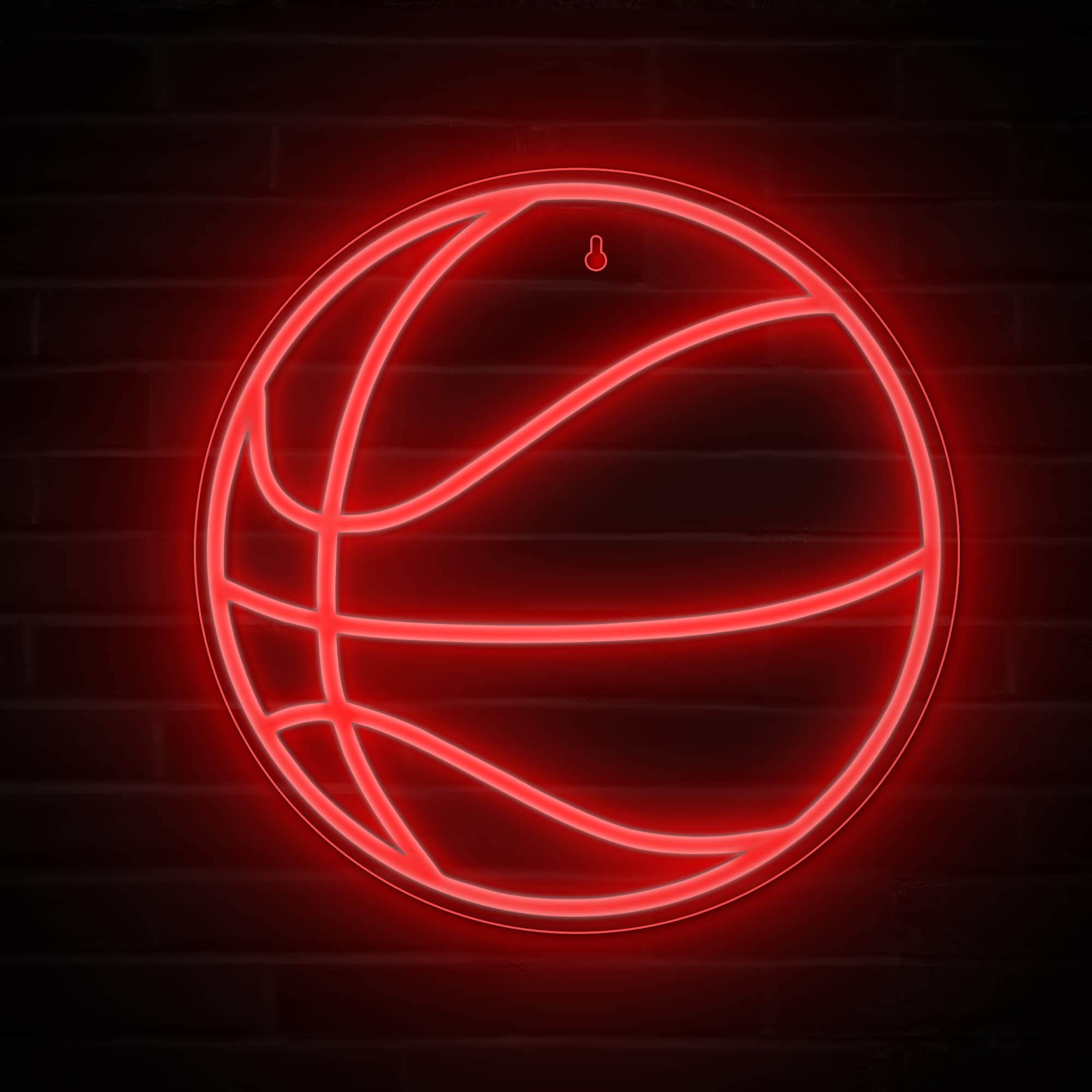 Lumoonosity Basketball Neon Sign - Red Acrylic LED Light - NS-Basketball Red - Ideal for Bedroom, Game Room, Basketball Theme Decor