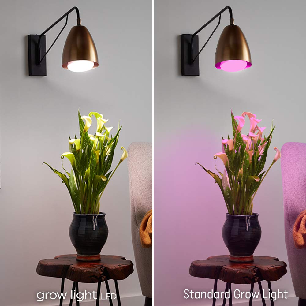 GE Grow Light LED Indoor Flood Light Bulb, 9W, Medium Base, Balanced Spectrum for Seeds & Greens, 1 Pack