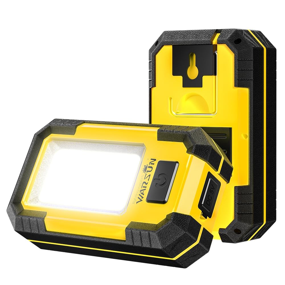 Warsun Portable Led Rechargeable Work Light,Magnetic Base & Hanging Hook, 30W 1200Lumens Super Bright, 5000K, For Car Repairing,