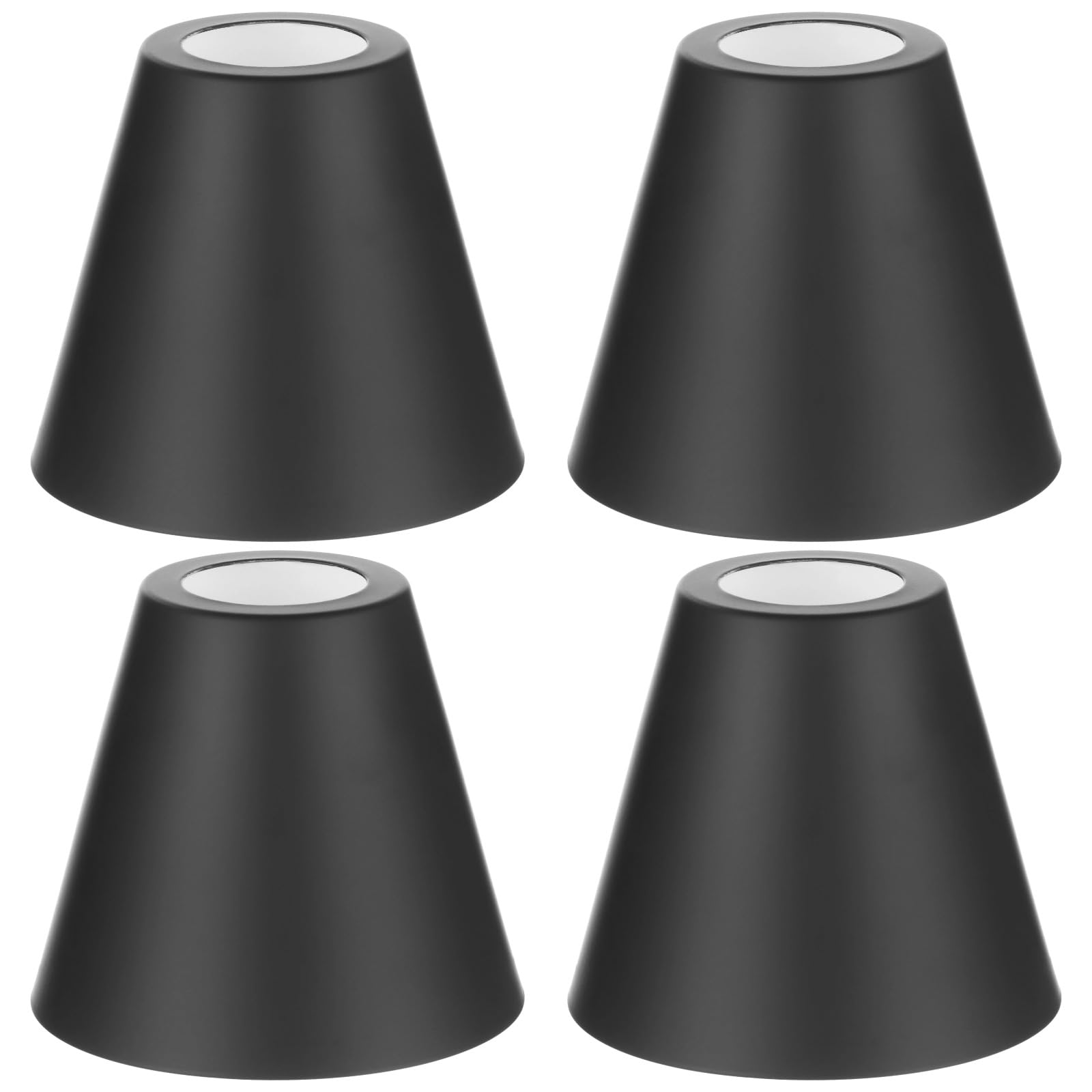 4 Pcs Barrel Metal Lampshades, Black Iron Cone Lamp Shades, Industrial Metal Pendant Light Covers, Modern Lighting Accessories f