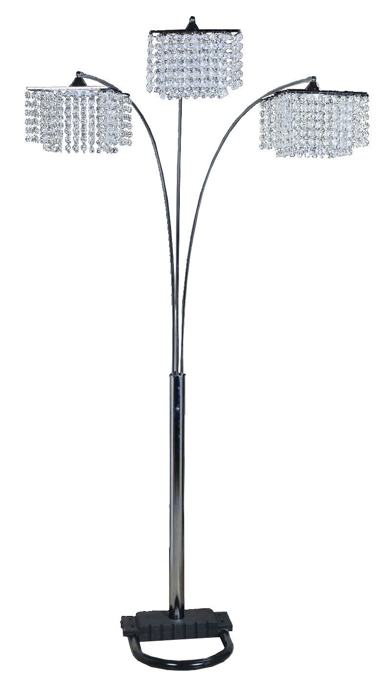 Milton Greens Stars 84-Inch Silvanus Crystal Floor Lamp - Metallic Home Lighting Fixture