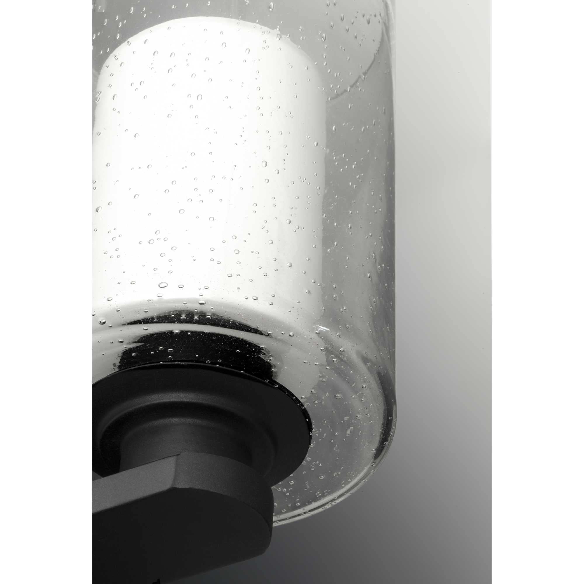 Progress Lighting Compel 1-Light Outdoor Wall Lantern, Black Aluminum, 6in Clear Seeded Glass, Model P6038-31