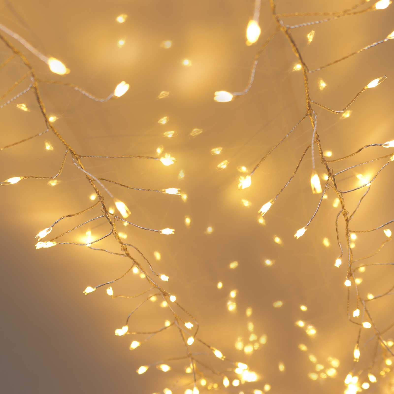 QBIS 400 LED Cluster Lights Christmas Warm White Fairy Lights Plug in, 16.5ft Long Cluster Christmas Light are Perfect Dorm, Bed