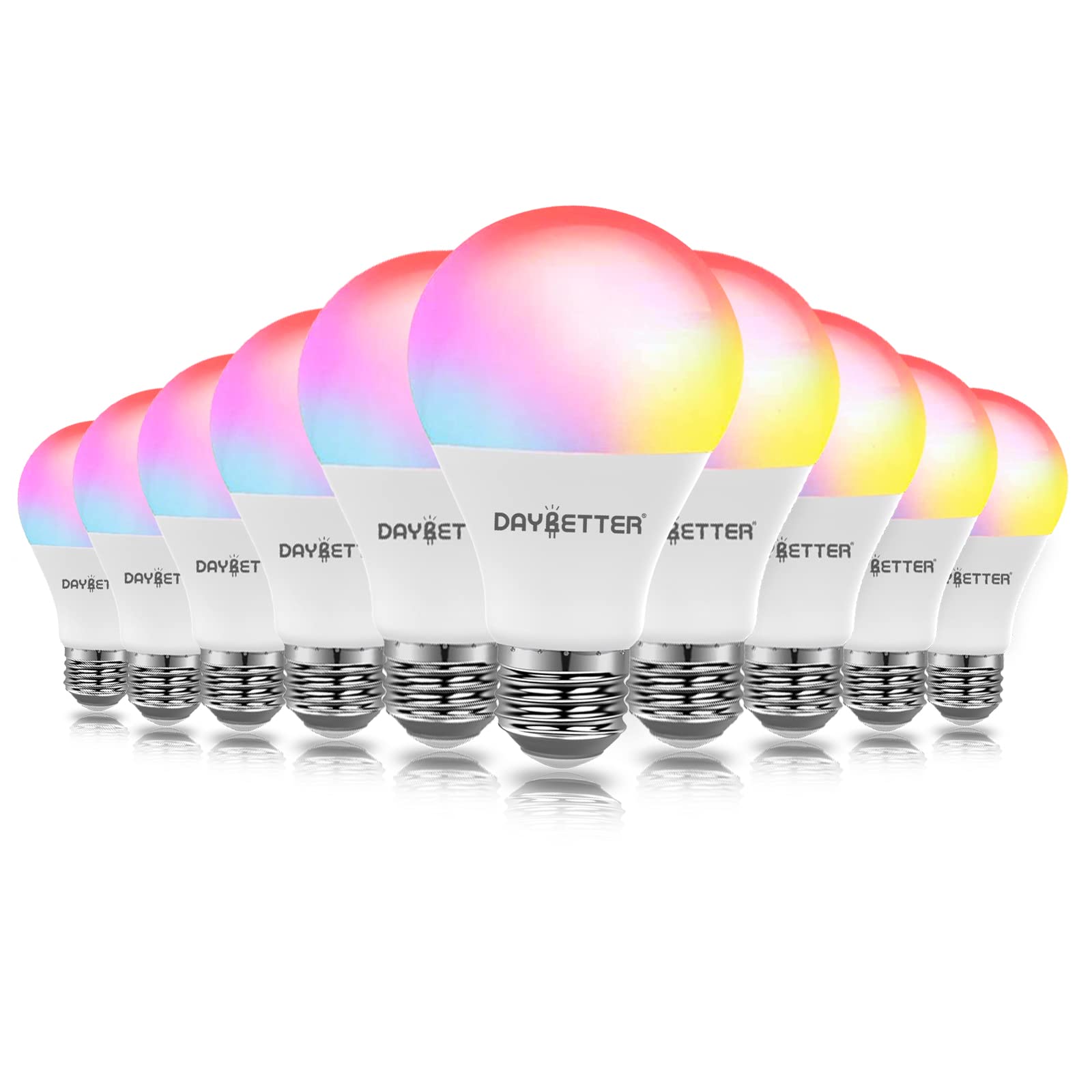 Daybetter Smart Light Bulbs, Alexa Light Bulb, Wifi Light Bulbs, Rgbcw Color Changing Light Bulb A19 9W 800Lm, Smart Bulbs That