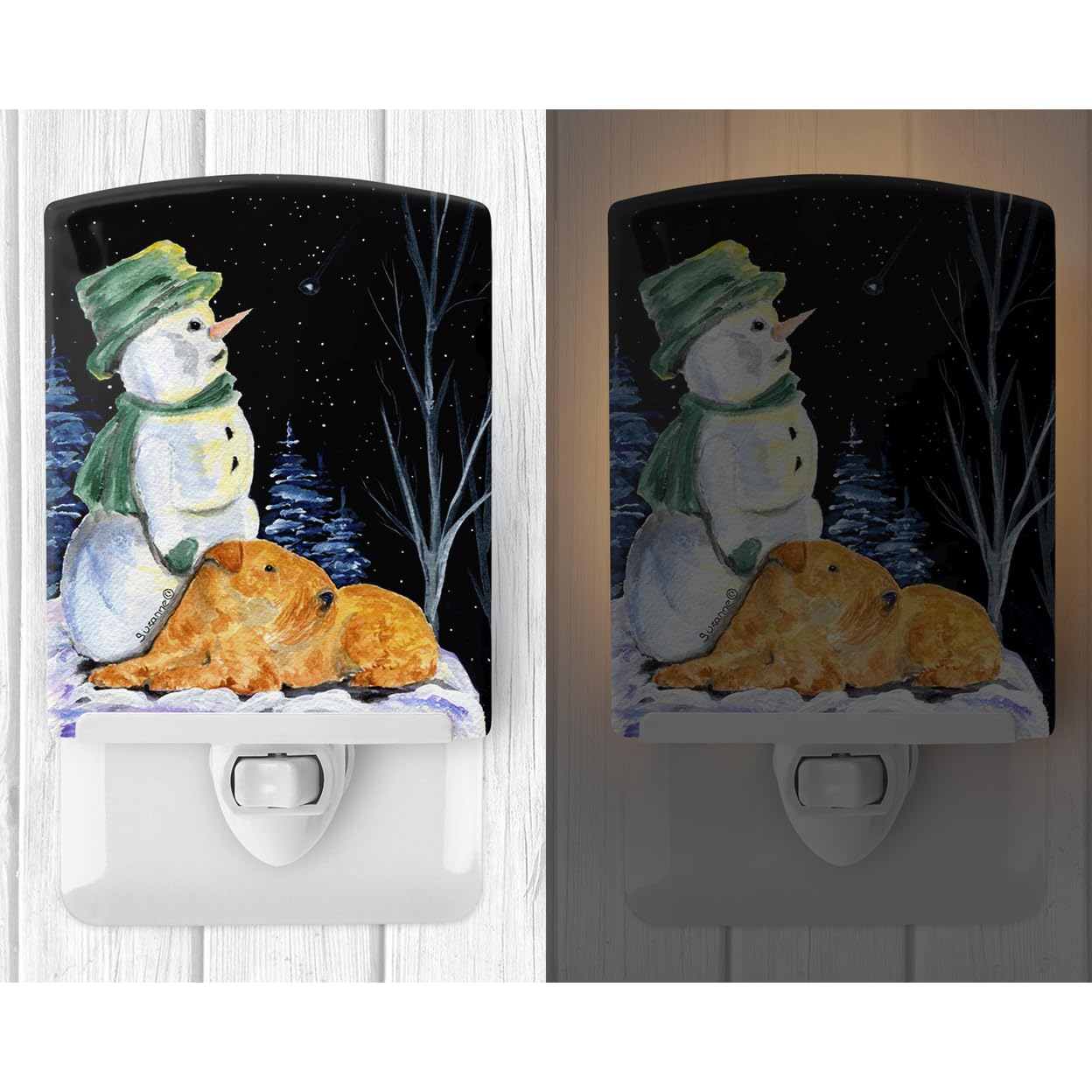 Carolines Treasures Ceramic Night Light, Snowman with Lakeland Terrier, UL-Certified, 6x4x3 inches, Multicolor, Model SS8555CNL